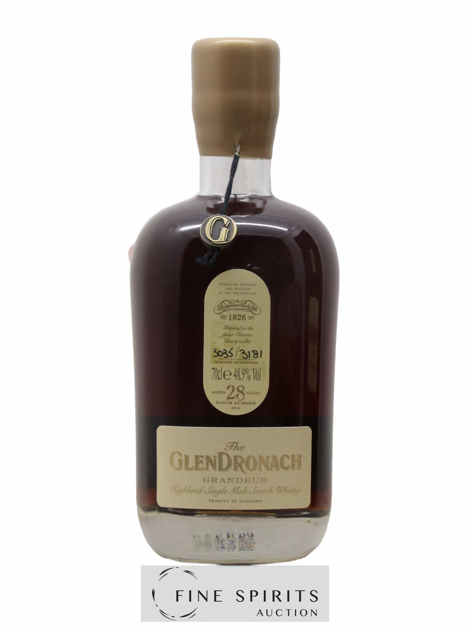 The Glendronach 28 years Of. Grandeur Batch 011 - One of 3181 - Lot de 1 bouteille - 1