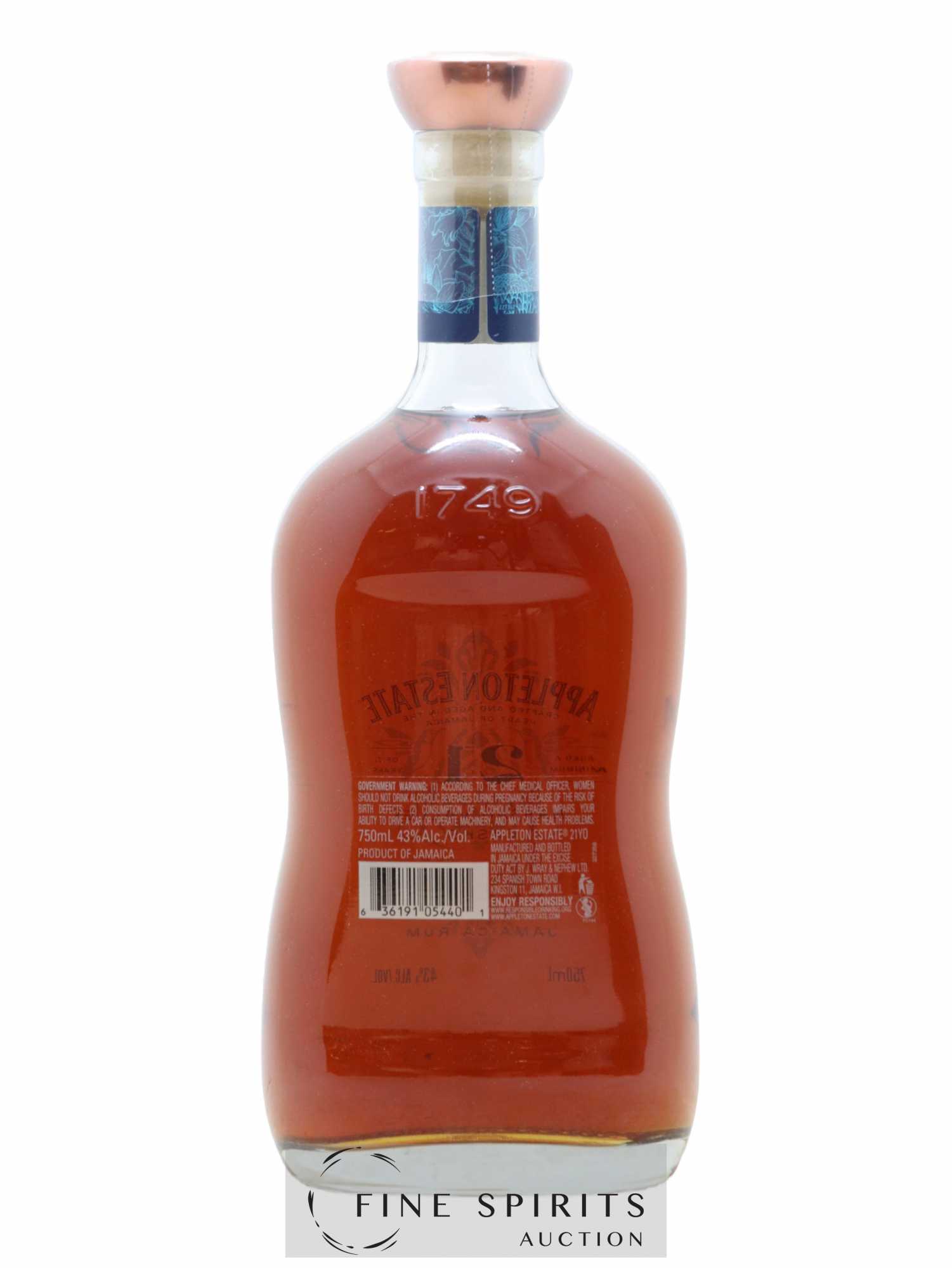 Appleton Estate 21 years Of. Nassau Valley Casks - Lotto di 1 bottiglia - 2