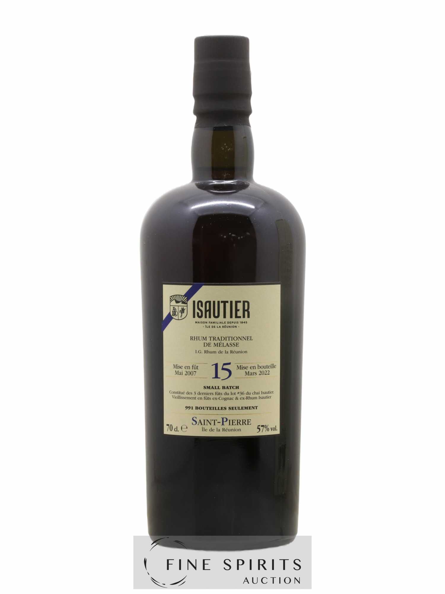 Isautier 15 years 2007 Of. Small Batch Lot n°36 - one of 991 - bottled 2022 - Lot de 1 bouteille - 1