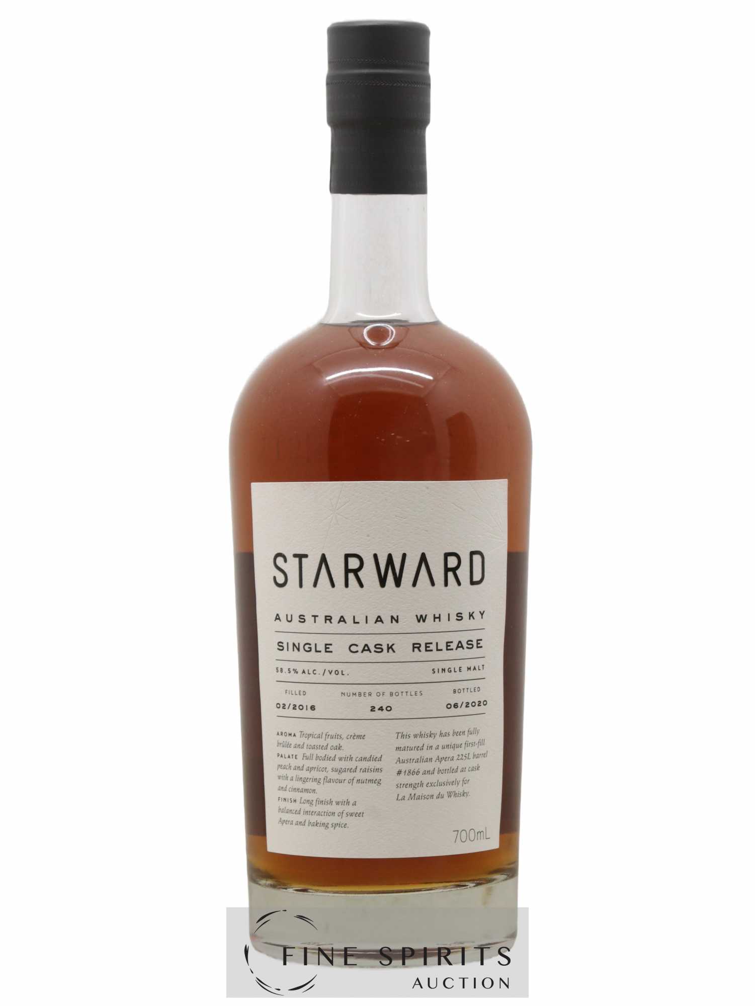 Starward 2016 Of. Single Cask Release n°1866 - One of 240 - bottled 2020 LMDW - Lot de 1 bouteille - 1