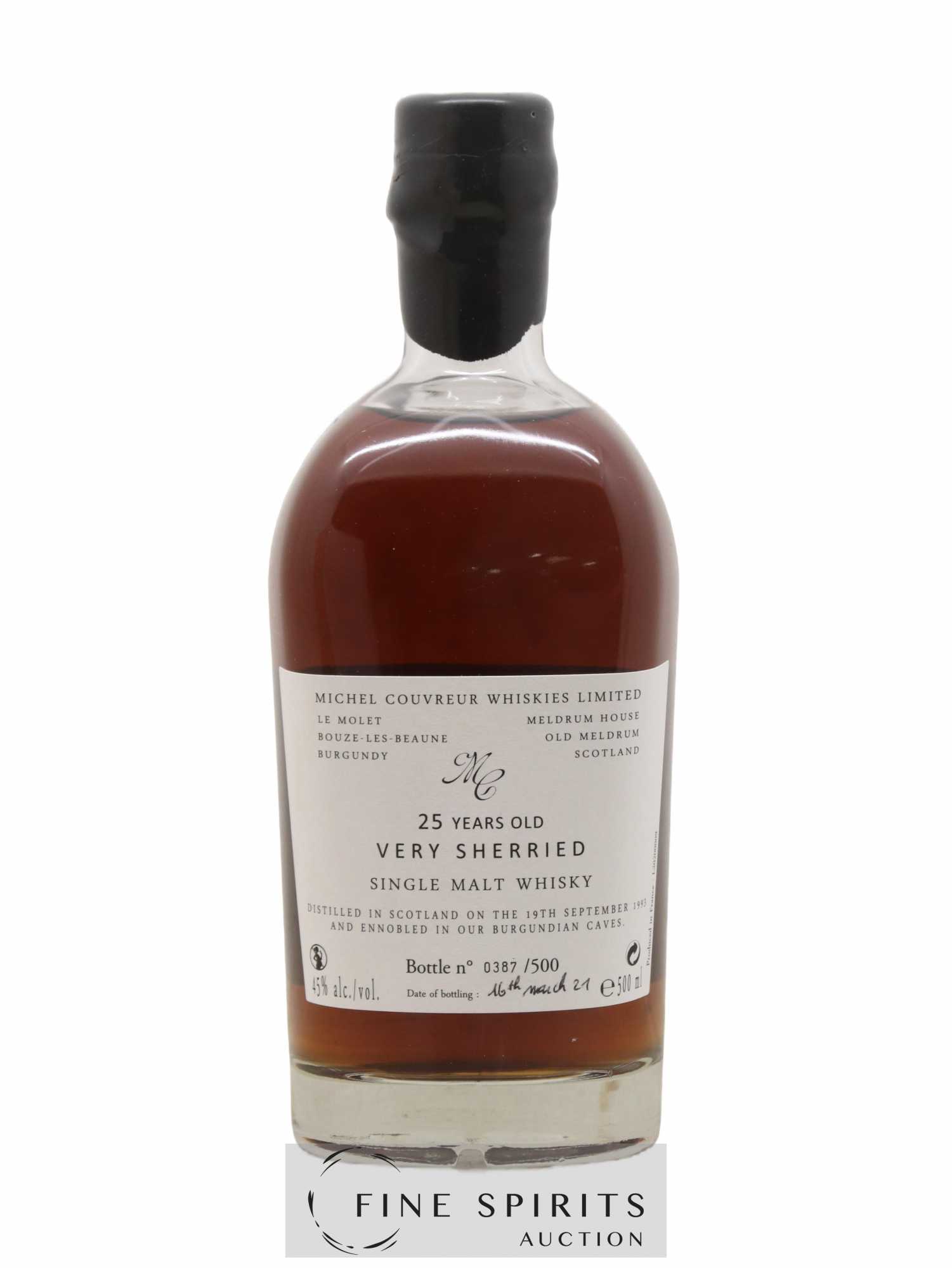 Michel Couvreur 25 years 1993 Of. Very Sherried One of 500 bottles - bottled 2021 Whiskies Limited 50cl - Lot de 1 bouteille - 2