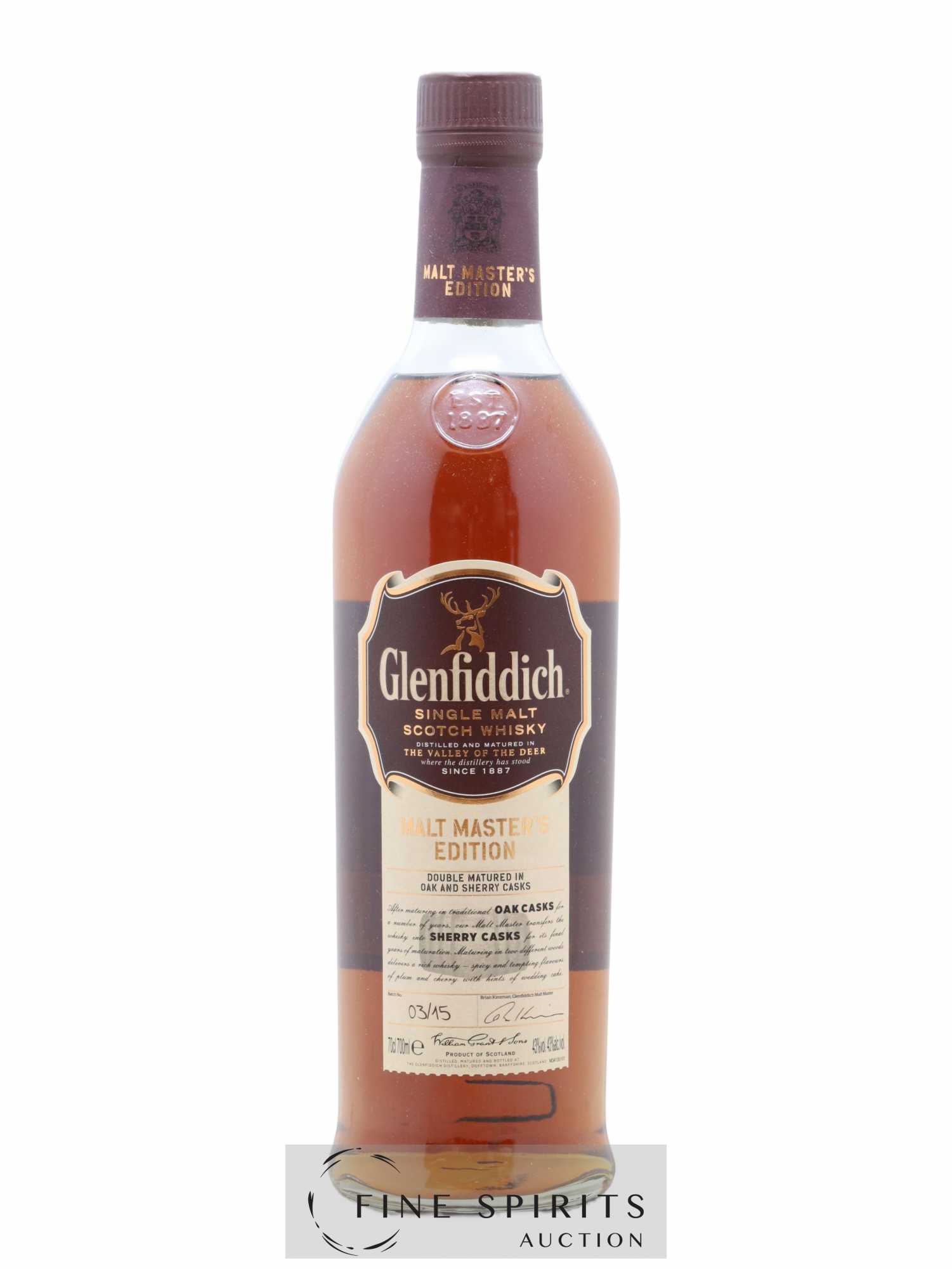 Glenfiddich Of. Malt Master's Edition Batch n°03-15 - Lot de 1 bouteille - 1