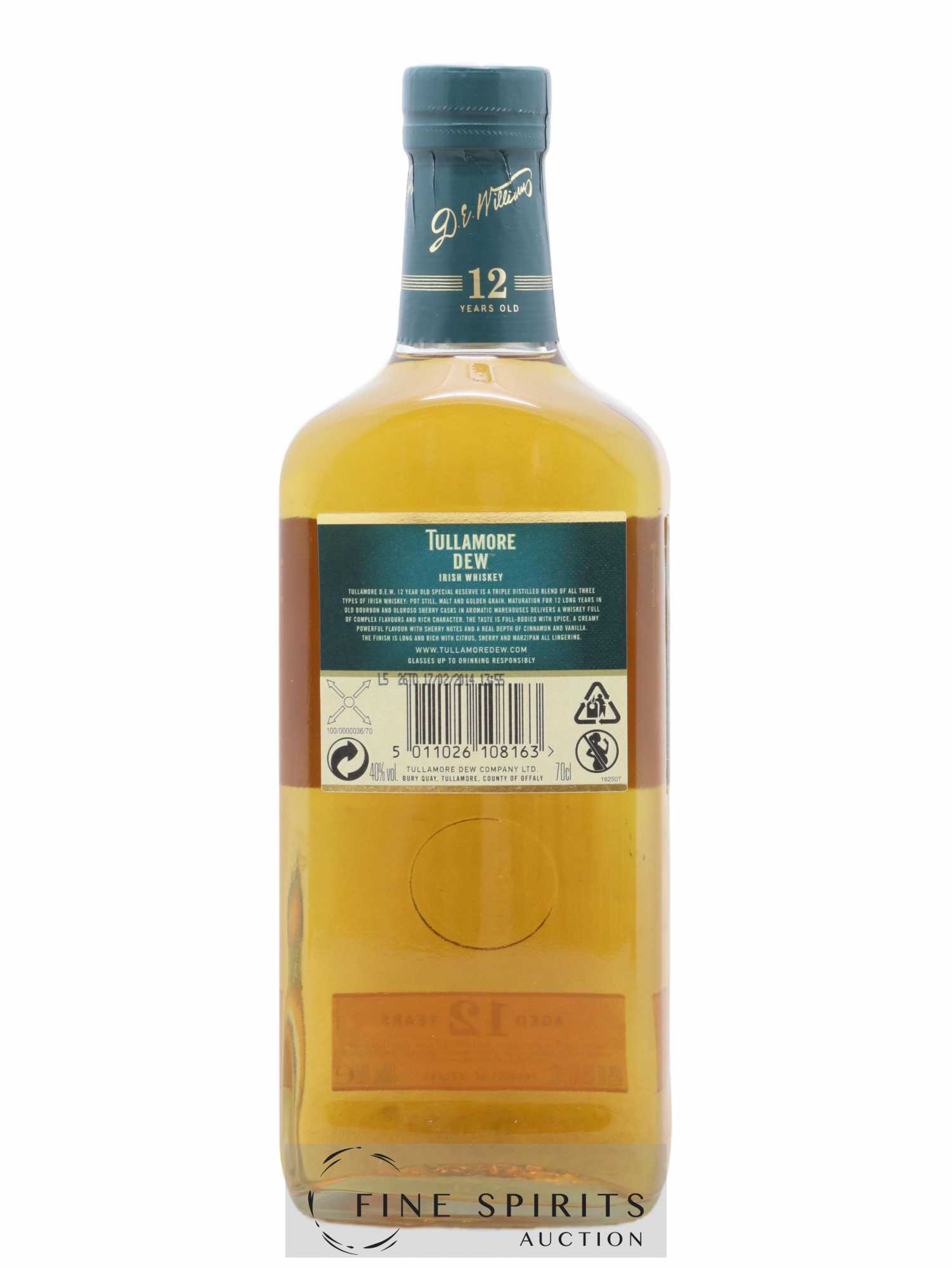 Tullamore Dew 12 years Of. Special Reserve Triple Distilled - Lot de 1 bouteille - 2