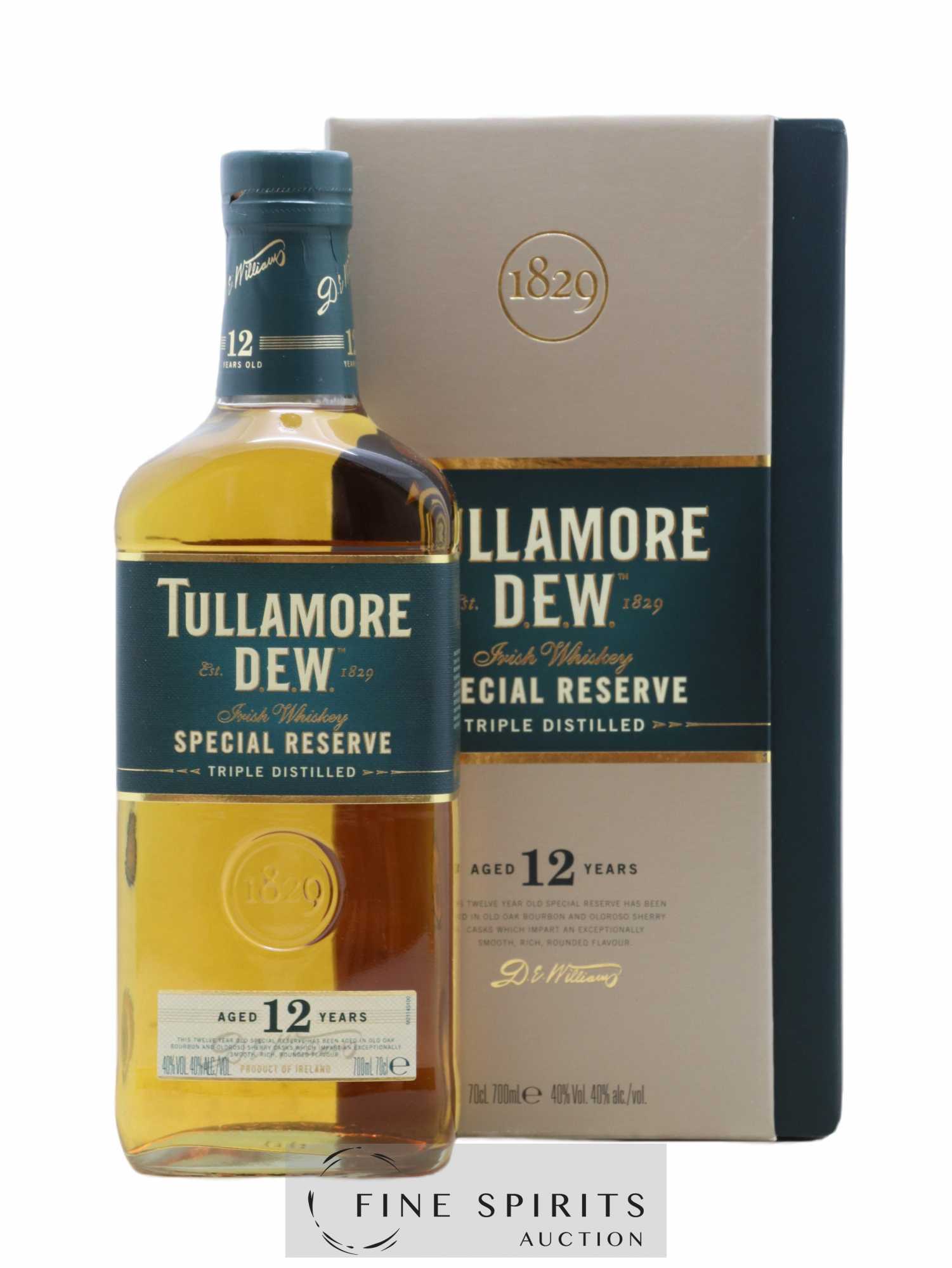 Tullamore Dew 12 years Of. Special Reserve Triple Distilled - Lot de 1 bouteille - 0