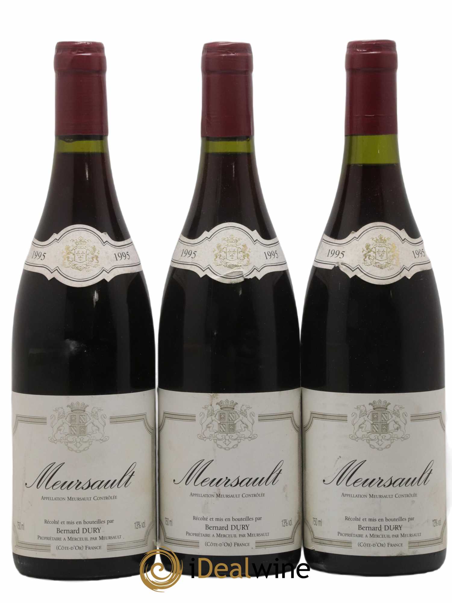 Meursault Bernard Dury 1995 - Posten von 3 Flaschen - 0