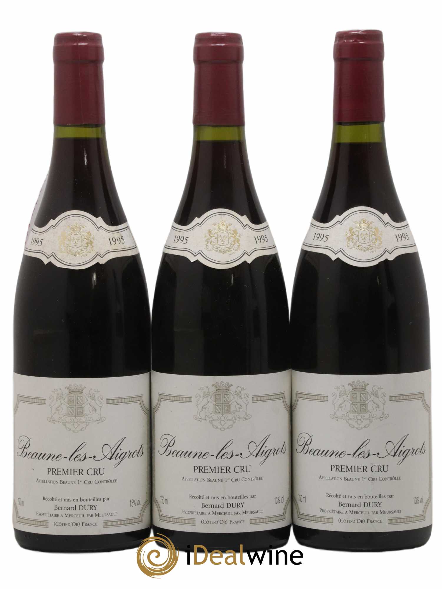 Beaune 1er Cru Les Aigrots Bernard Dury 1995 - Posten von 3 Flaschen - 0