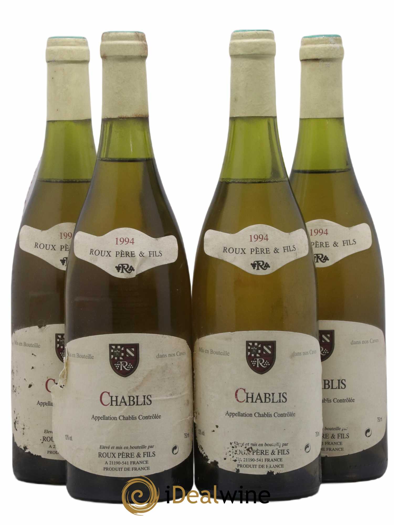 Chablis Roux Père et Fils 1994 - Lot de 4 bouteilles - 0