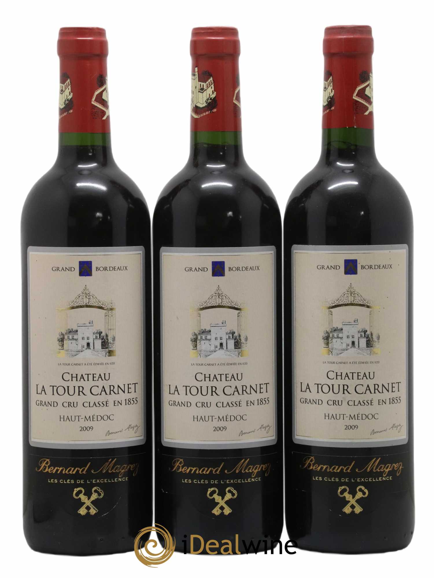 Château la Tour Carnet 4ème Grand Cru Classé 2009 - Lot de 3 bouteilles - 0