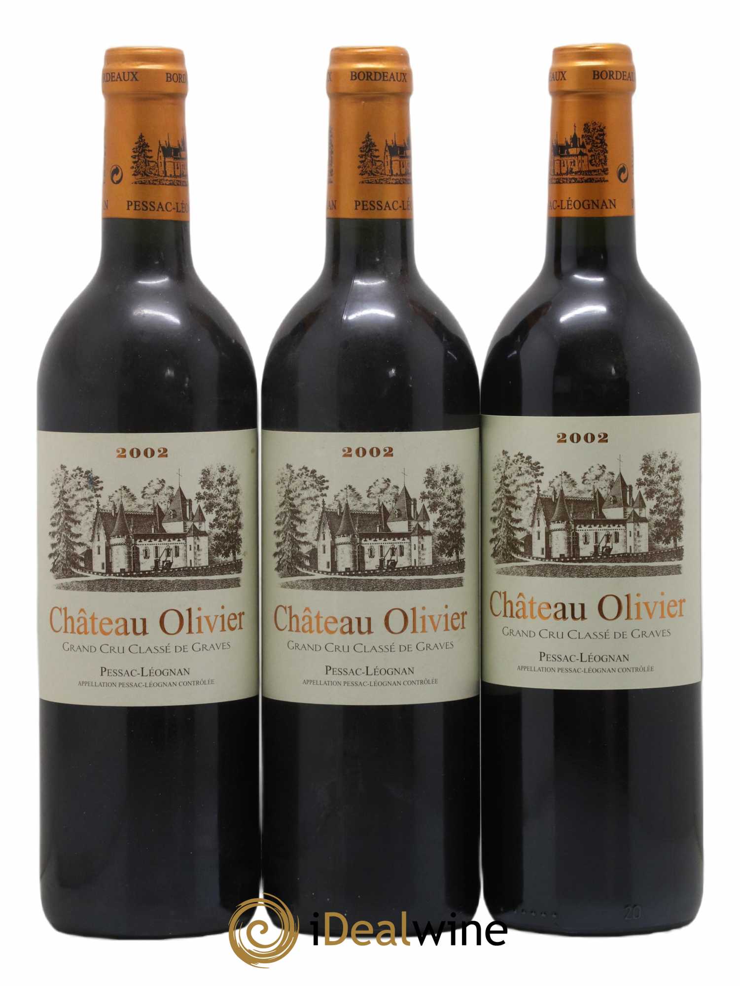Château Olivier Cru Classé de Graves 2002 - Lot de 3 bouteilles - 0