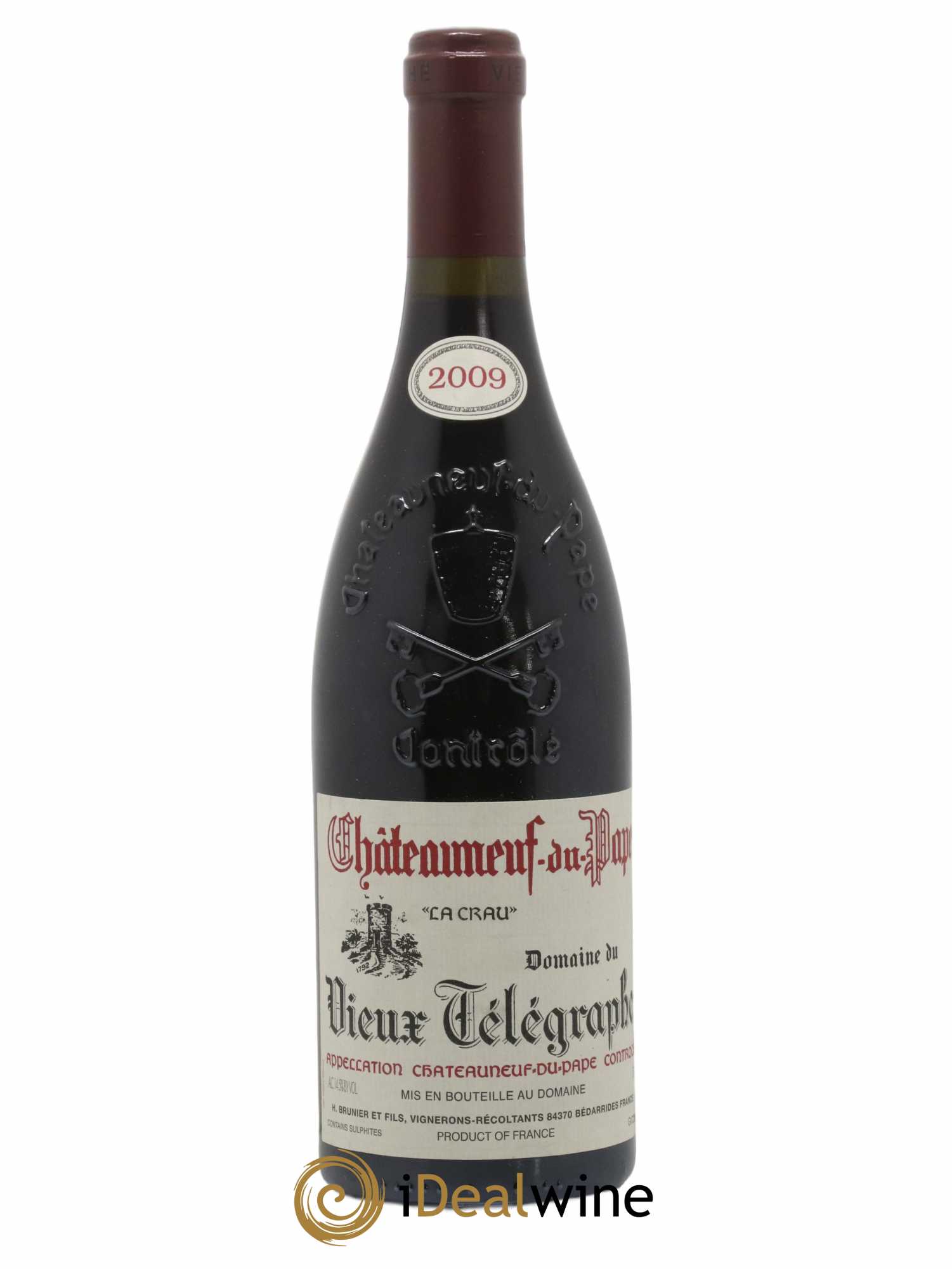 Châteauneuf-du-Pape Vieux Télégraphe (Domaine du) Vignobles Brunier 2009 - Lot of 1 bottle - 0