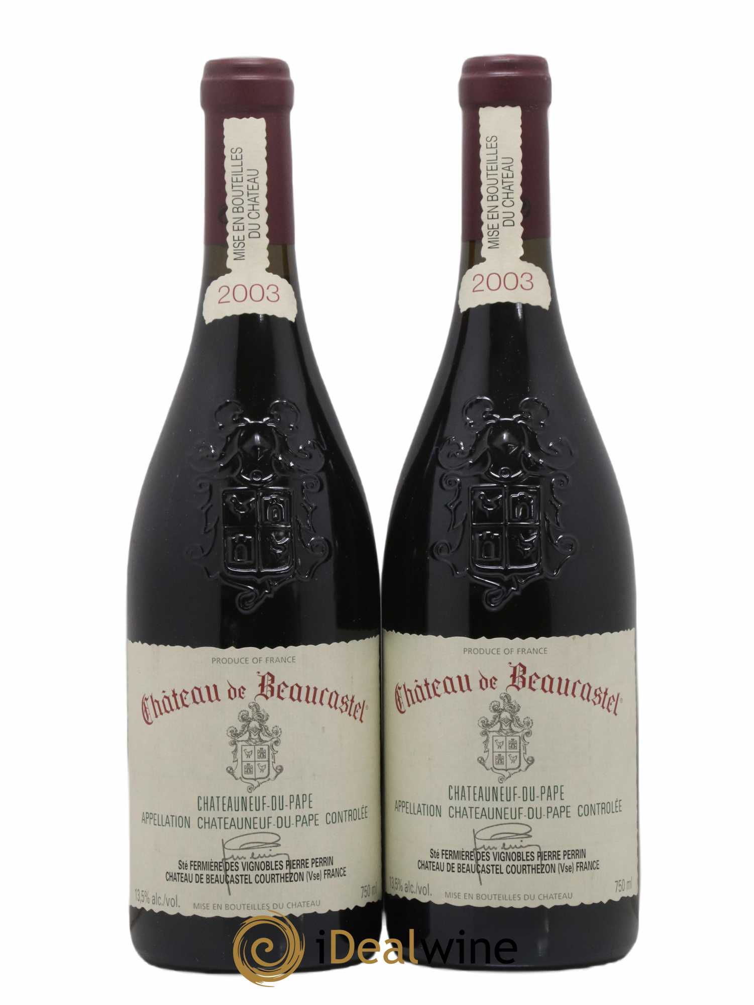 Châteauneuf-du-Pape Château de Beaucastel Famille Perrin (sans prix de réserve) 2003 - Lot de 2 bouteilles - 0