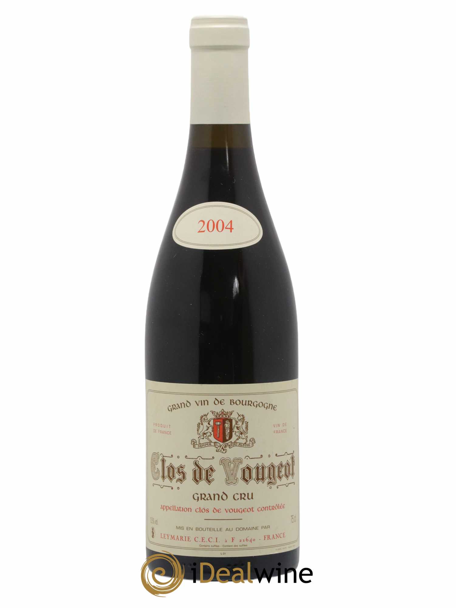 Clos de Vougeot Grand Cru Leymarie (sans prix de réserve) 2004 - Posten von 1 Flasche - 0