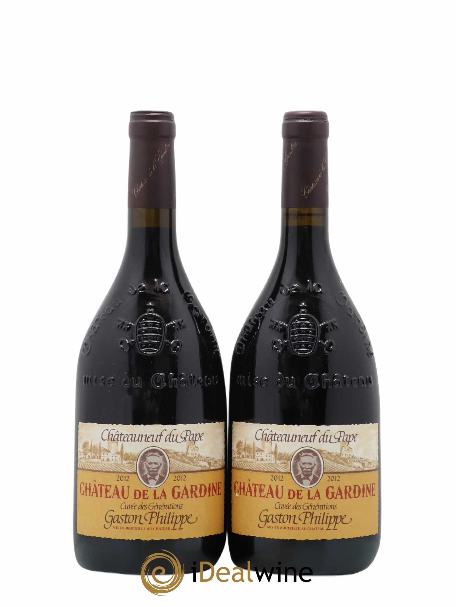 Châteauneuf-du-Pape Château de La Gardine Cuvée des Générations Gaston Philippe Famille Brunel 2012 - Lot de 2 bouteilles - 0