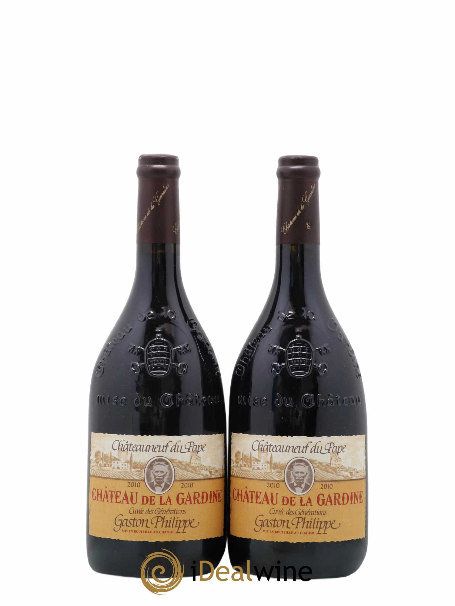 Châteauneuf-du-Pape Château de La Gardine Cuvée des Générations Gaston Philippe Famille Brunel 2010 - Lot de 2 bouteilles - 0