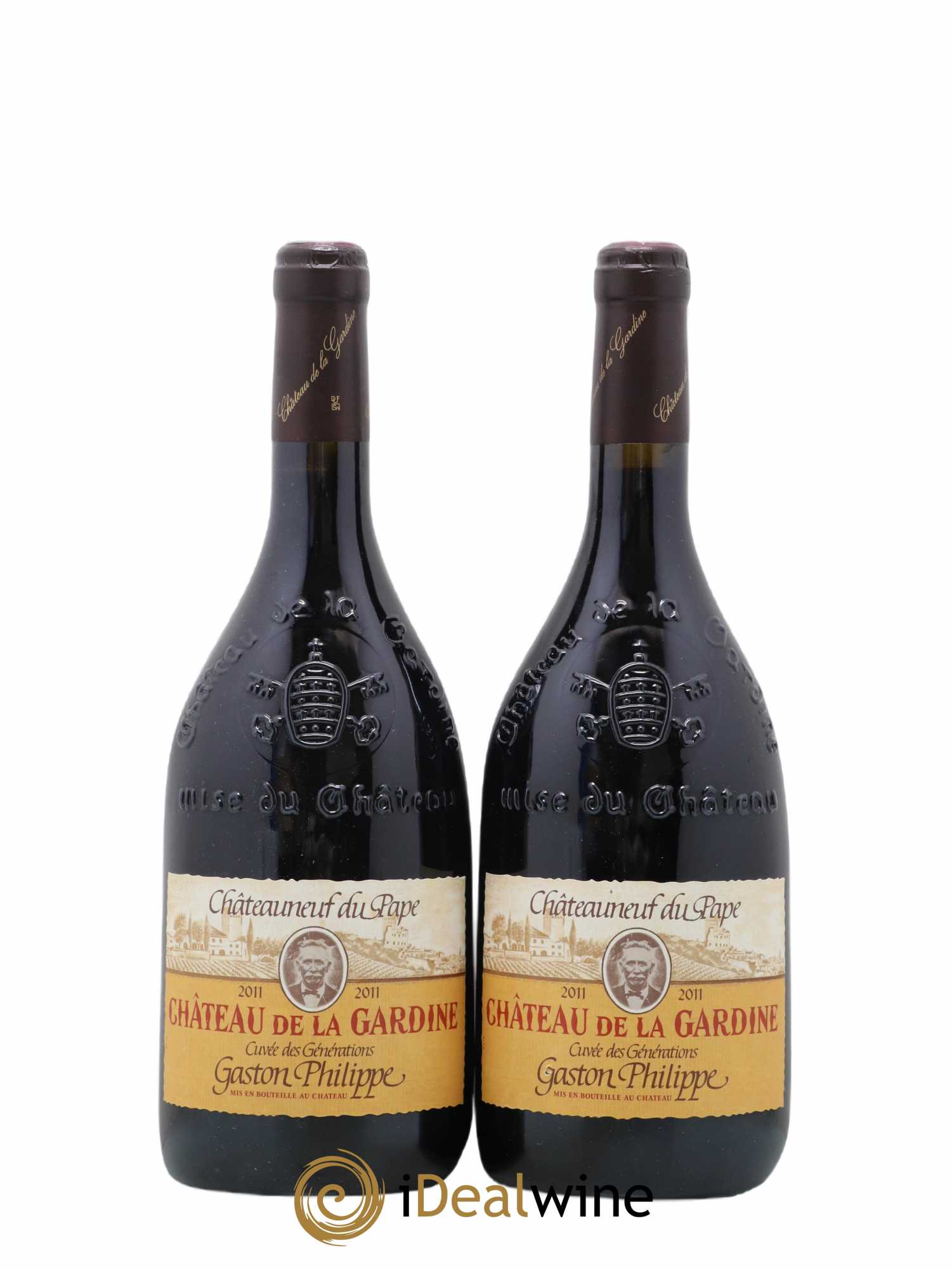 Châteauneuf-du-Pape Château de La Gardine Cuvée des Générations Gaston Philippe Famille Brunel 2011 - Lot de 2 bouteilles - 0
