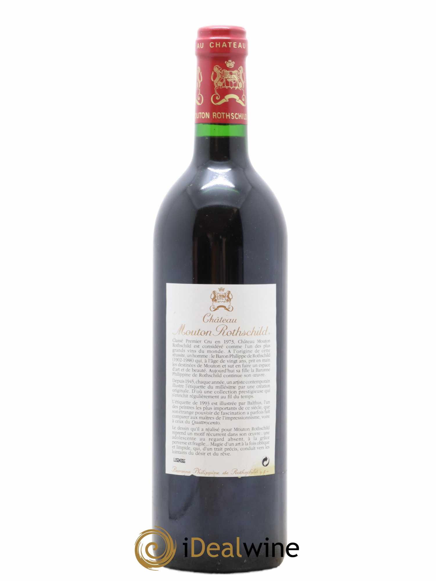 Château Mouton Rothschild 1er Grand Cru Classé 1993 - Lot de 1 bouteille - 1