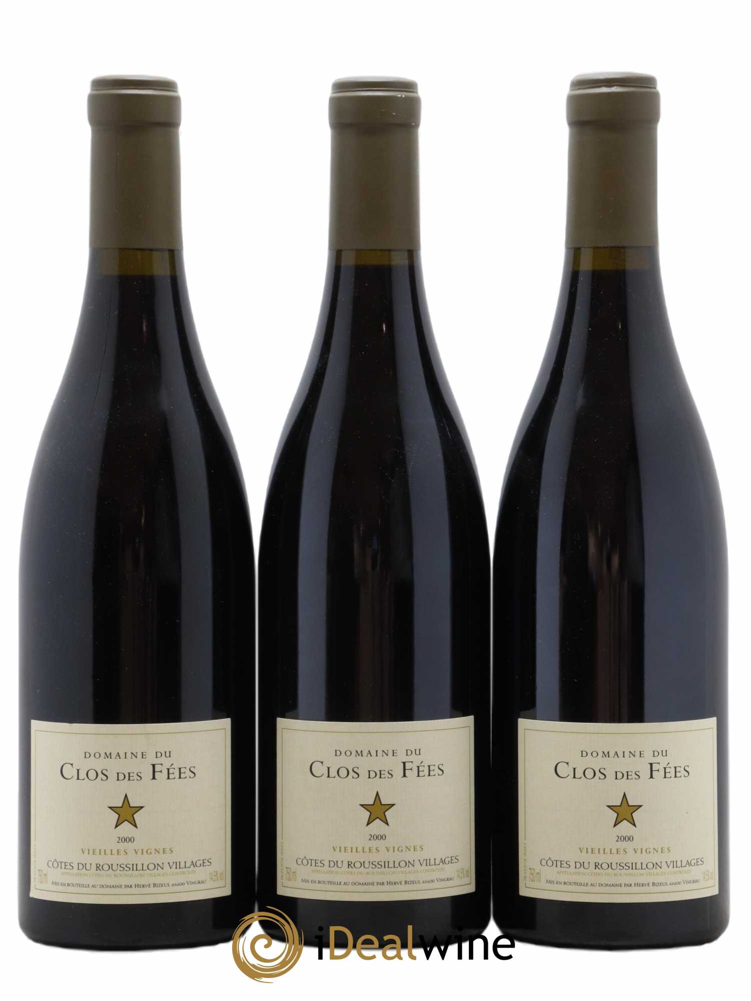 Côtes du Roussillon Villages Clos des Fées Vieilles vignes Hervé Bizeul 2000 - Lot de 3 bouteilles - 0