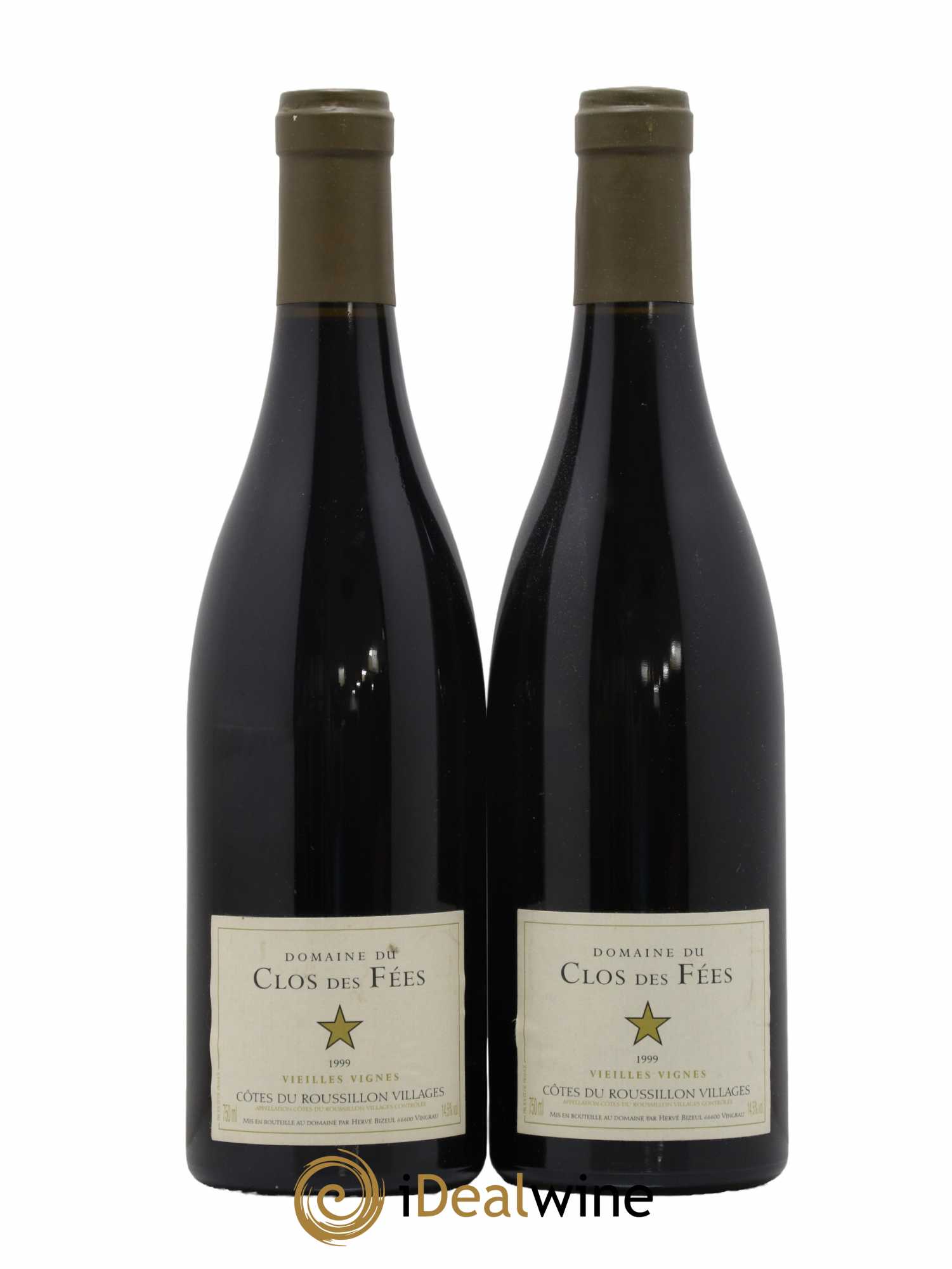 Côtes du Roussillon Villages Clos des Fées Vieilles vignes Hervé Bizeul 1999 - Lot de 2 bouteilles - 0