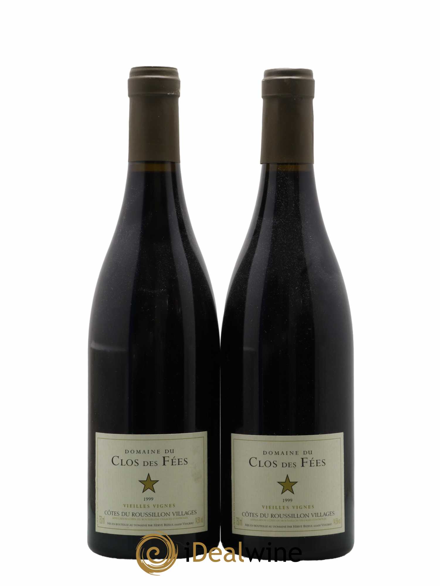 Côtes du Roussillon Villages Clos des Fées Vieilles vignes Hervé Bizeul 1999 - Lot de 2 bouteilles - 0