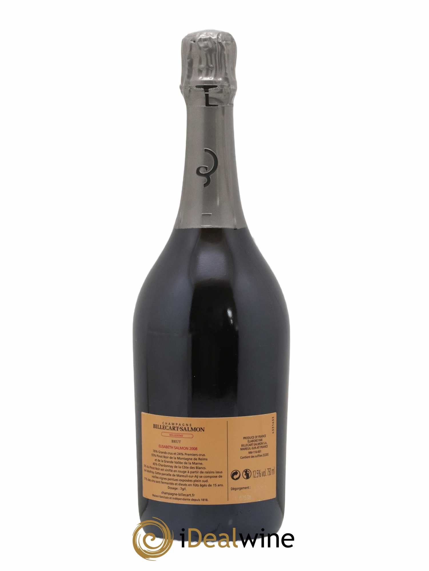 Elisabeth Salmon Billecart-Salmon Brut  2008 - Lot de 1 bouteille - 1