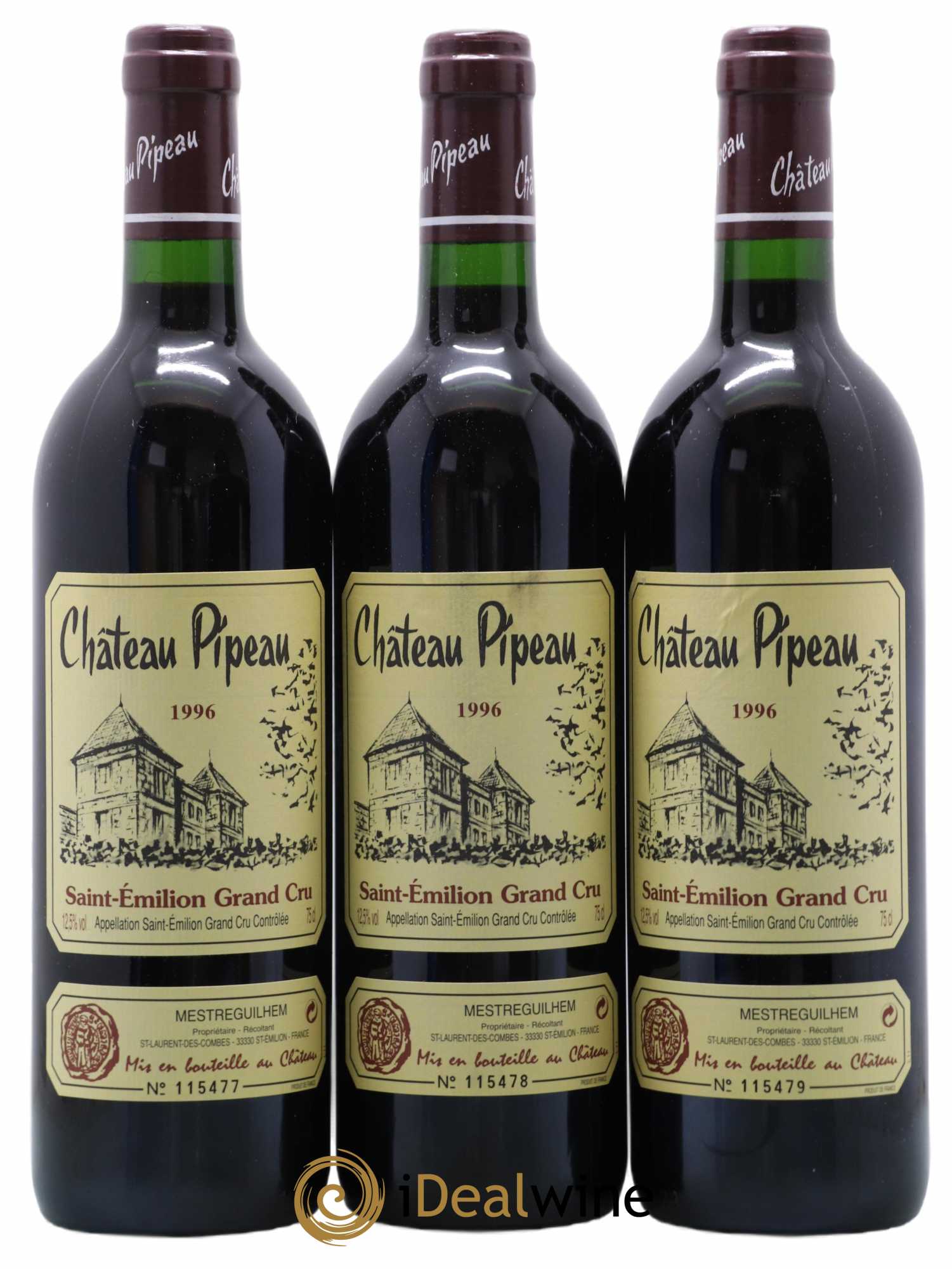 Château Pipeau 1996 - Lot de 6 bouteilles - 1
