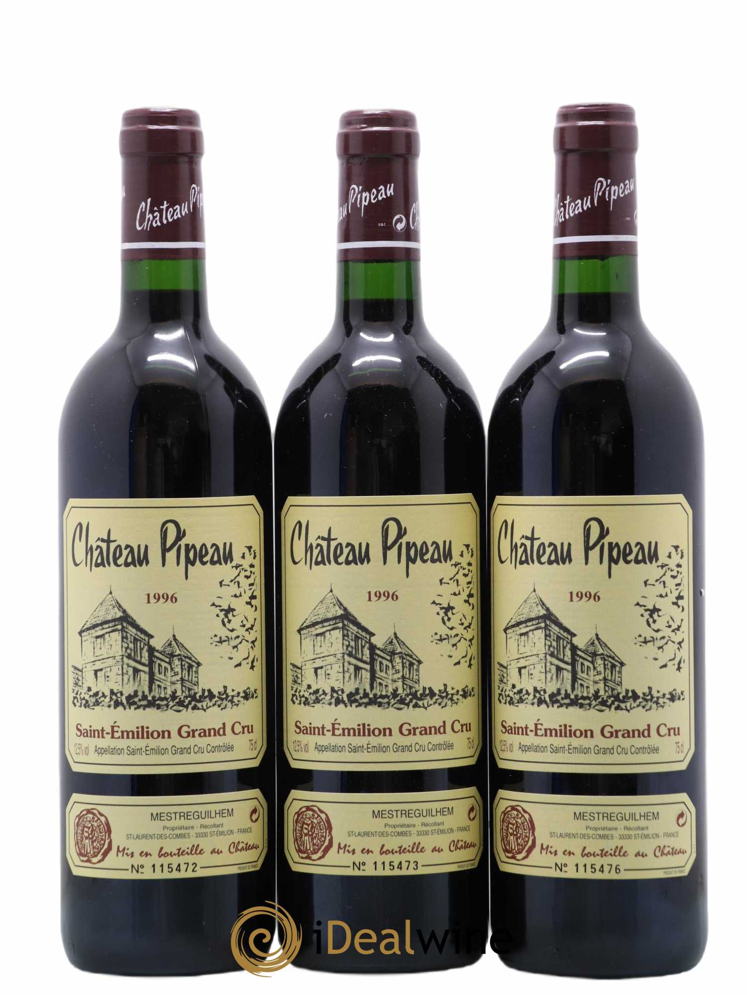 Château Pipeau 1996 - Lot de 12 bouteilles - 1