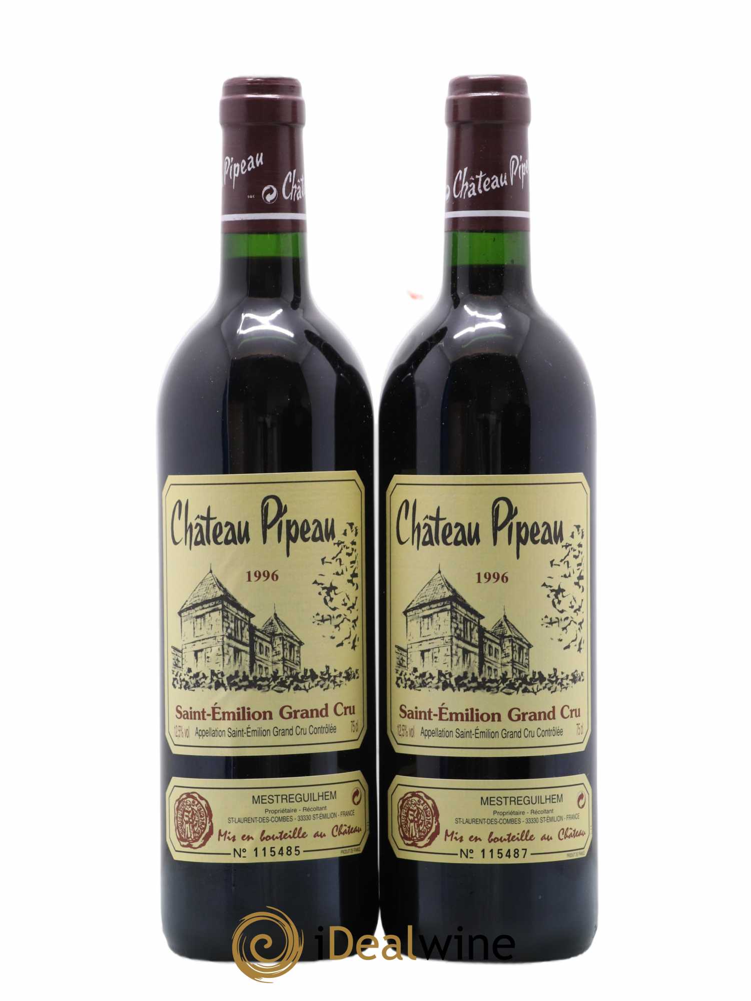 Château Pipeau 1996 - Lot de 2 bouteilles - 0