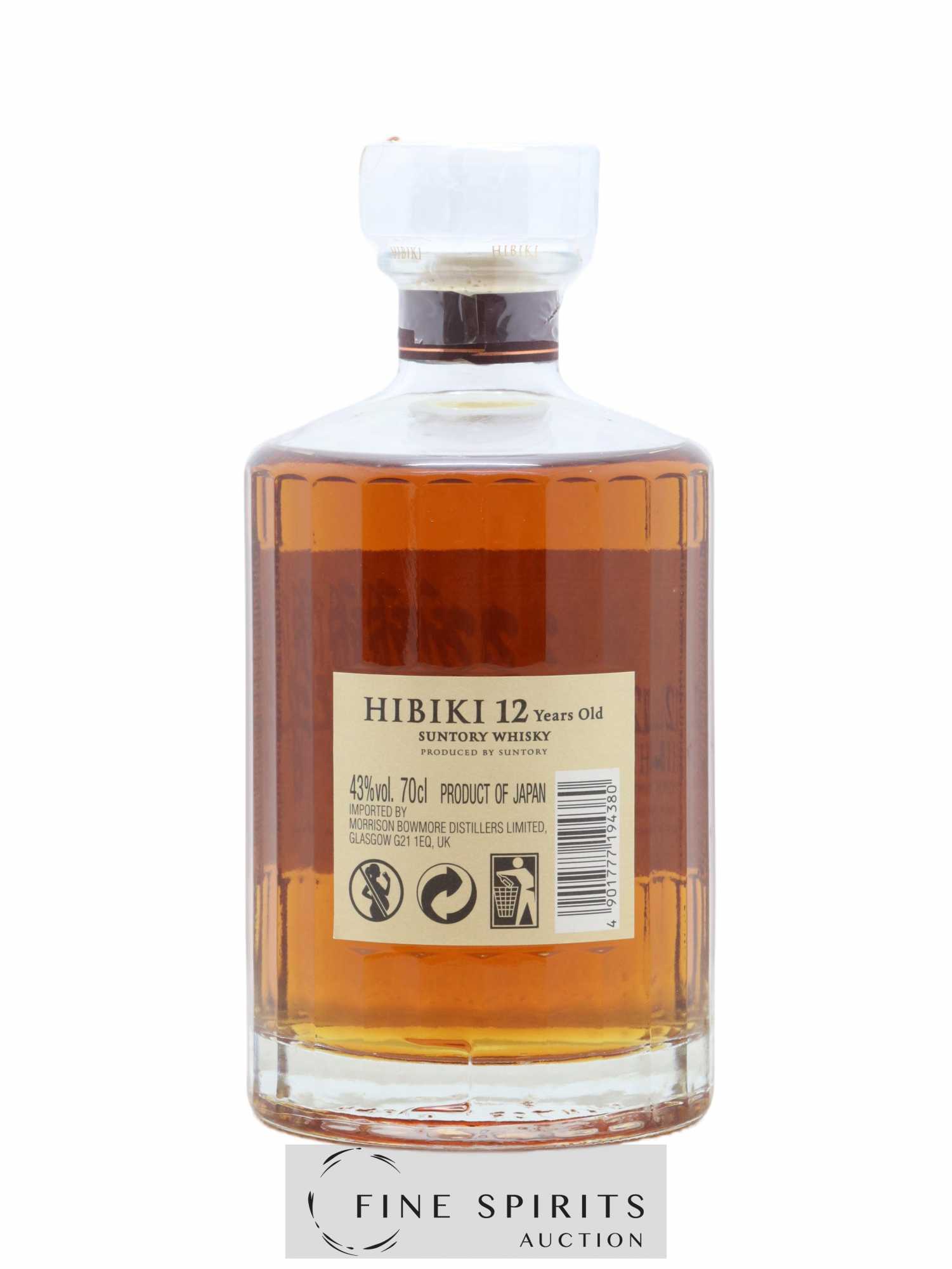 Hibiki 12 years Of. Suntory (70cl.) - Lot of 1 bottle - 2