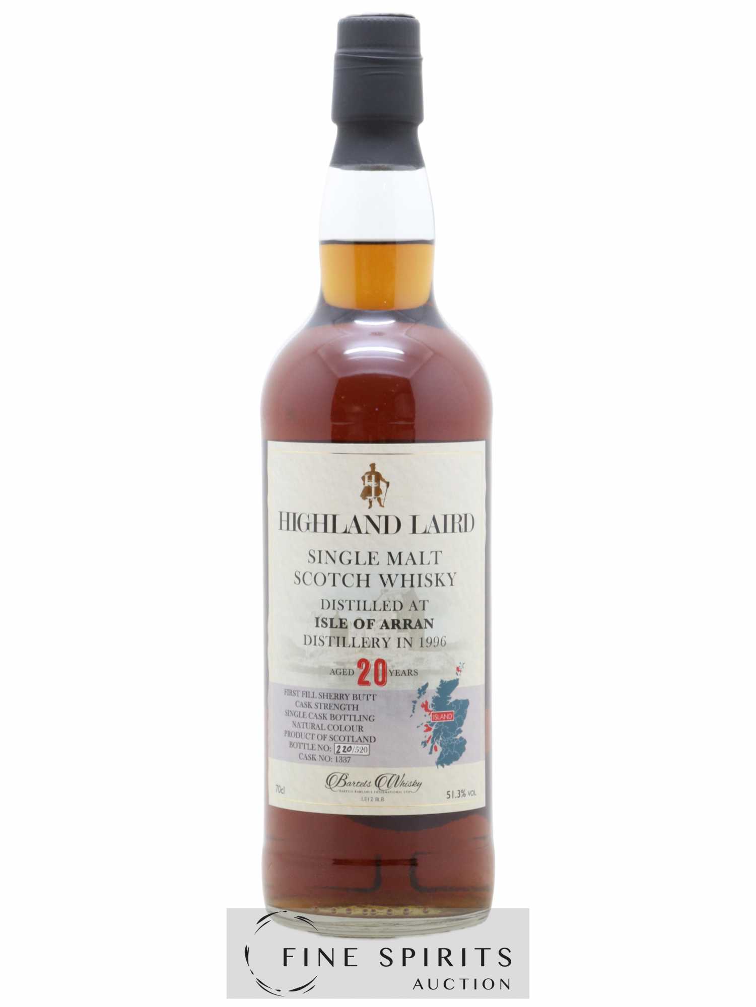 Highland Laird 20 years 1996 Bartels Rawlings International Ltd Cask n°1337 - One of 520 - Lot of 1 bottle - 0
