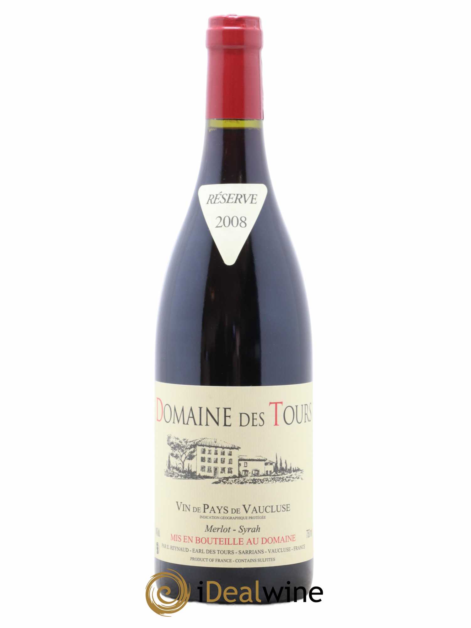 Vaucluse Domaine des Tours Merlot-Syrah Emmanuel Reynaud 2008 - Lot of 1 bottle - 0