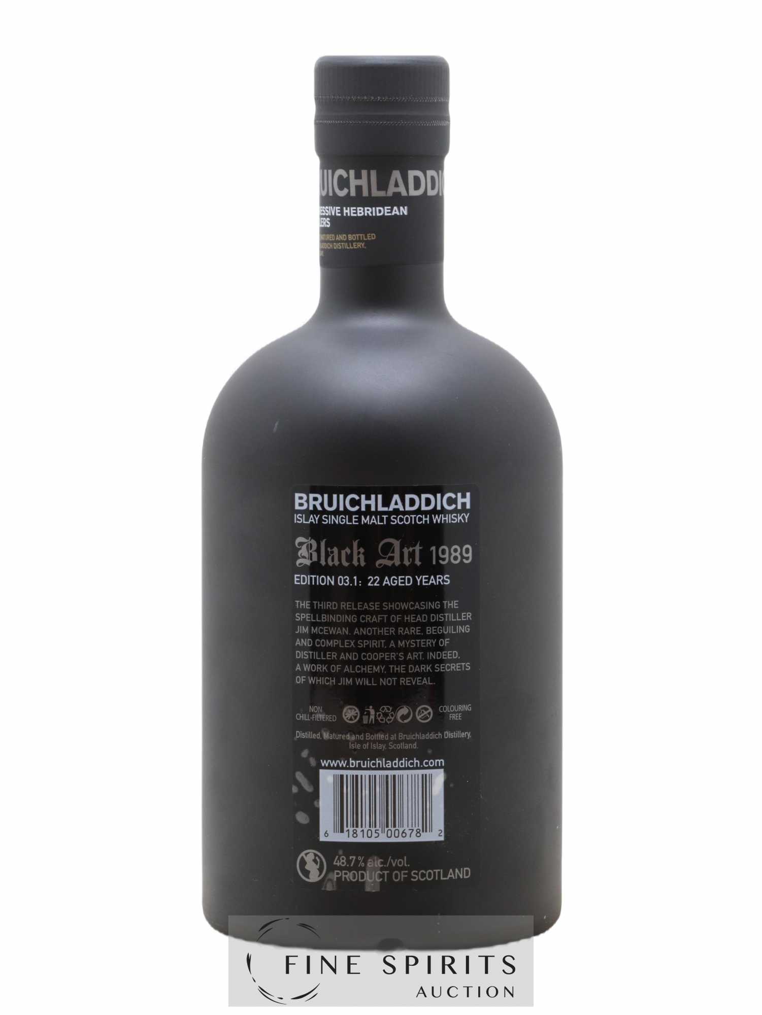 Bruichladdich 22 years 1989 Of. Black Art Edition 03.1 3rd Release - Lot de 1 bouteille - 2