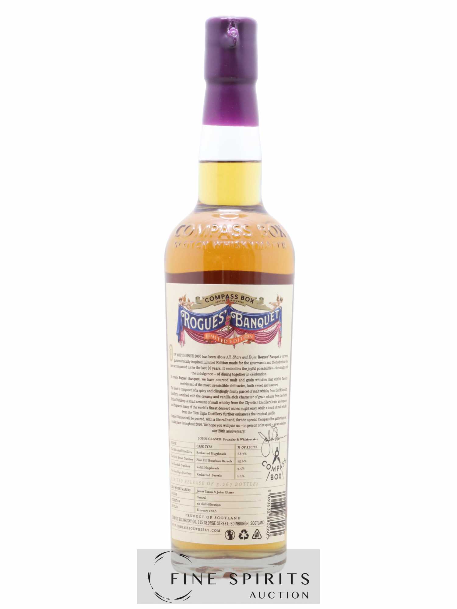 Rogues' Banquet Compass Box One of 5267 - bottled 2020 Limited Edition - Lot de 1 bouteille - 2