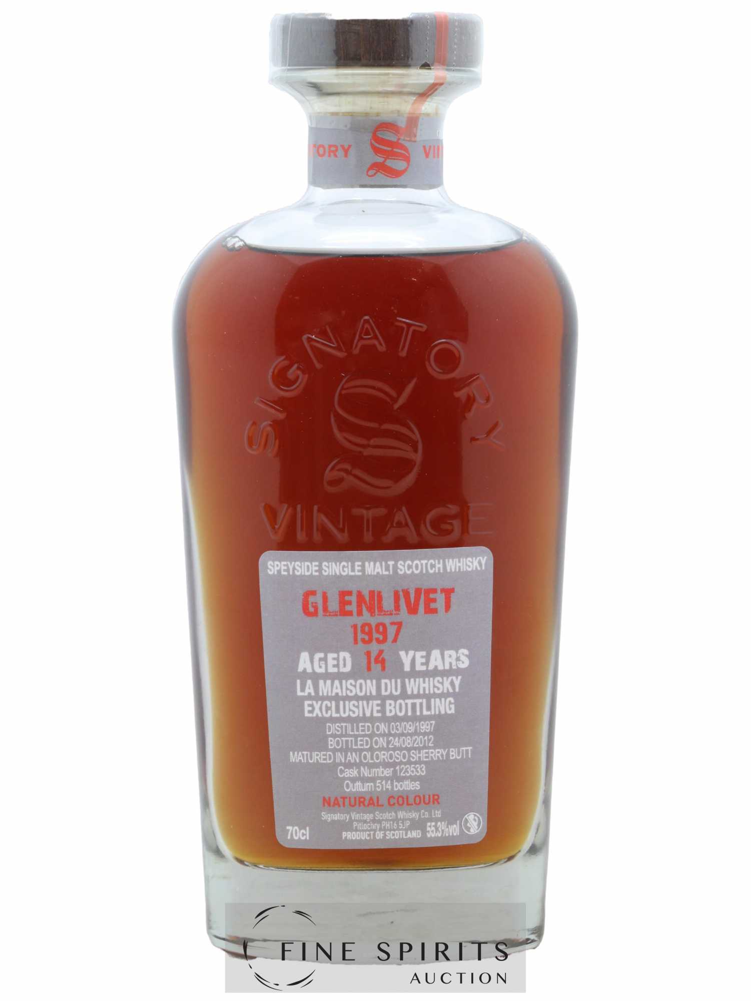 Glenlivet (The) 14 years 1997 Signatory Vintage Cask n°123533 - One of 514 - bottled 2012 LMDW Cask Strength Collection - Lot de 1 bouteille - 1