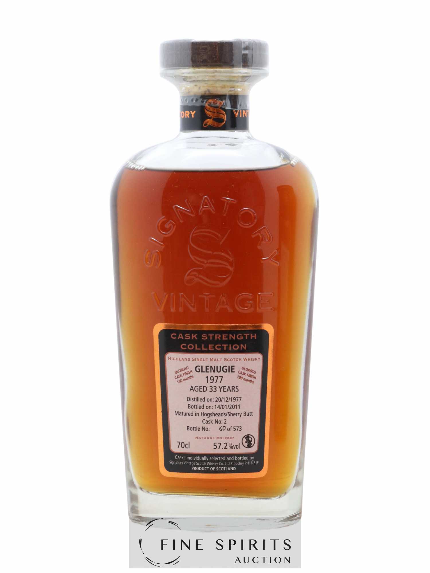 Glenugie 33 years 1977 Signatory Vintage Cask n°2 - One of 573 - bottled 2011 Cask Strength Collection - Lot de 1 bouteille - 1