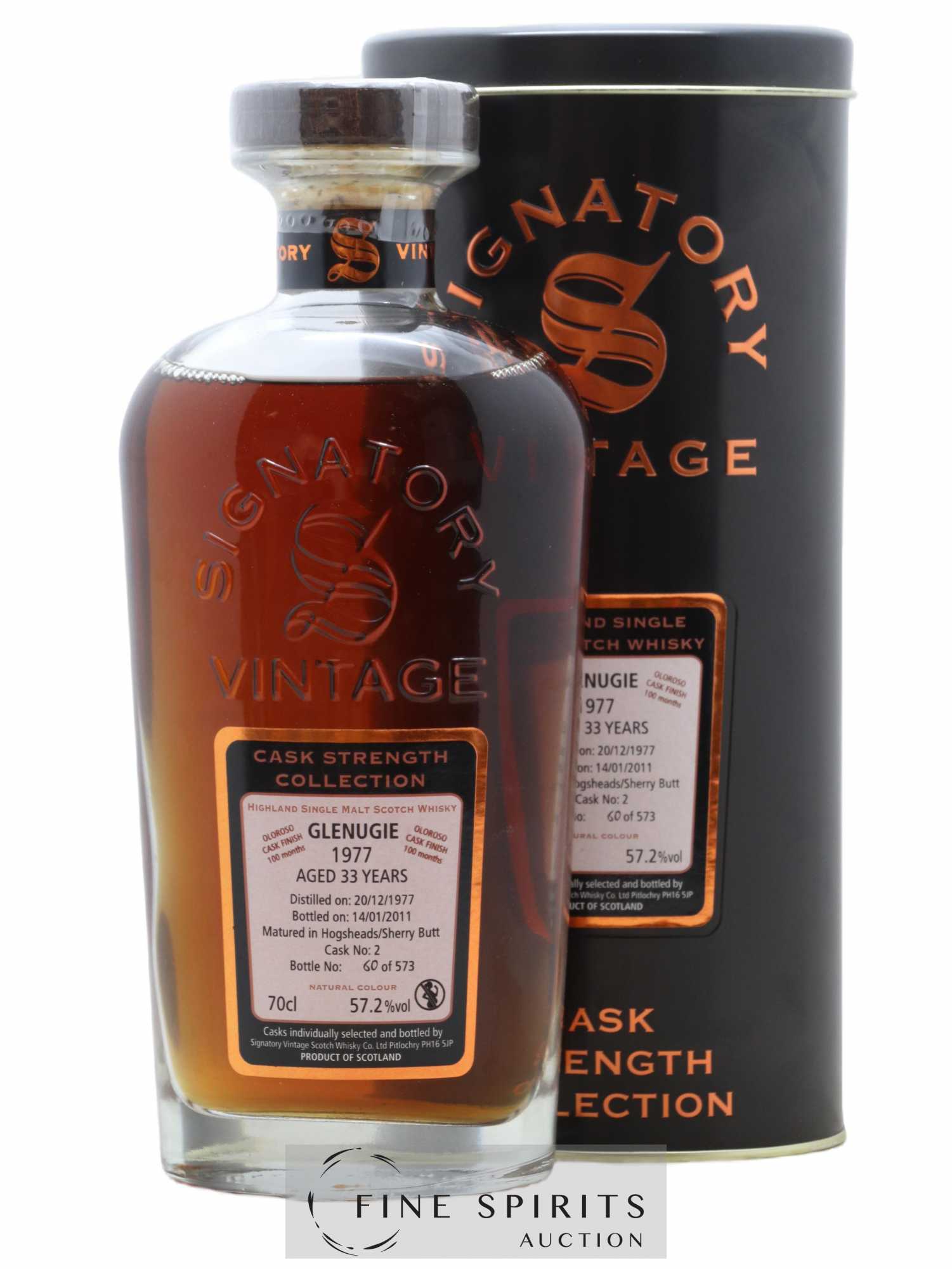 Glenugie 33 years 1977 Signatory Vintage Cask n°2 - One of 573 - bottled 2011 Cask Strength Collection - Lot de 1 bouteille - 0