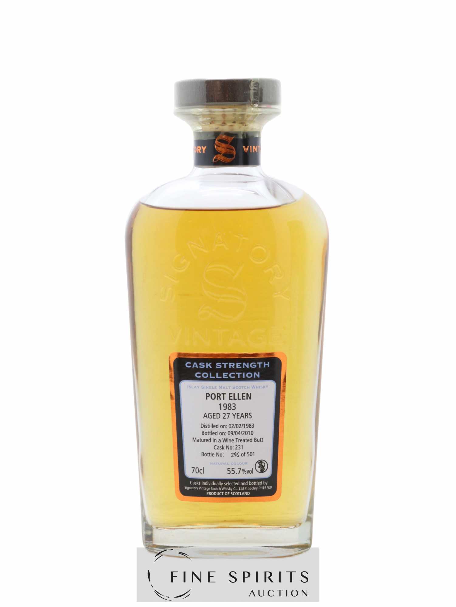 Port Ellen 27 years 1983 Signatory Vintage Cask n°231 - One of 501 - bottled 2010 Cask Strength Collection - Lot de 1 bouteille - 1