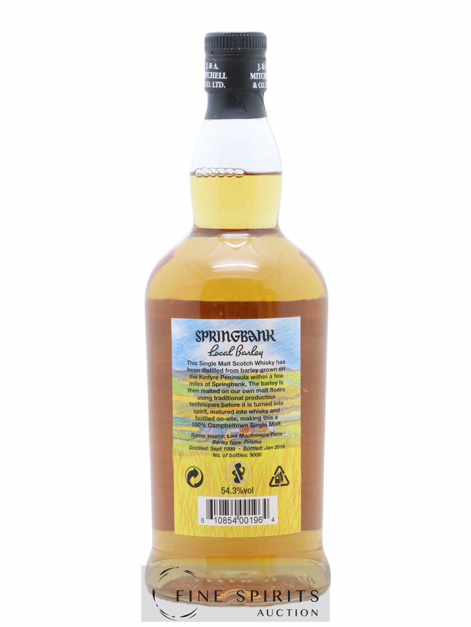 Springbank 16 years 1999 Of. Local Barley One of 9000 - bottled 2016 - Lot de 1 bouteille - 2