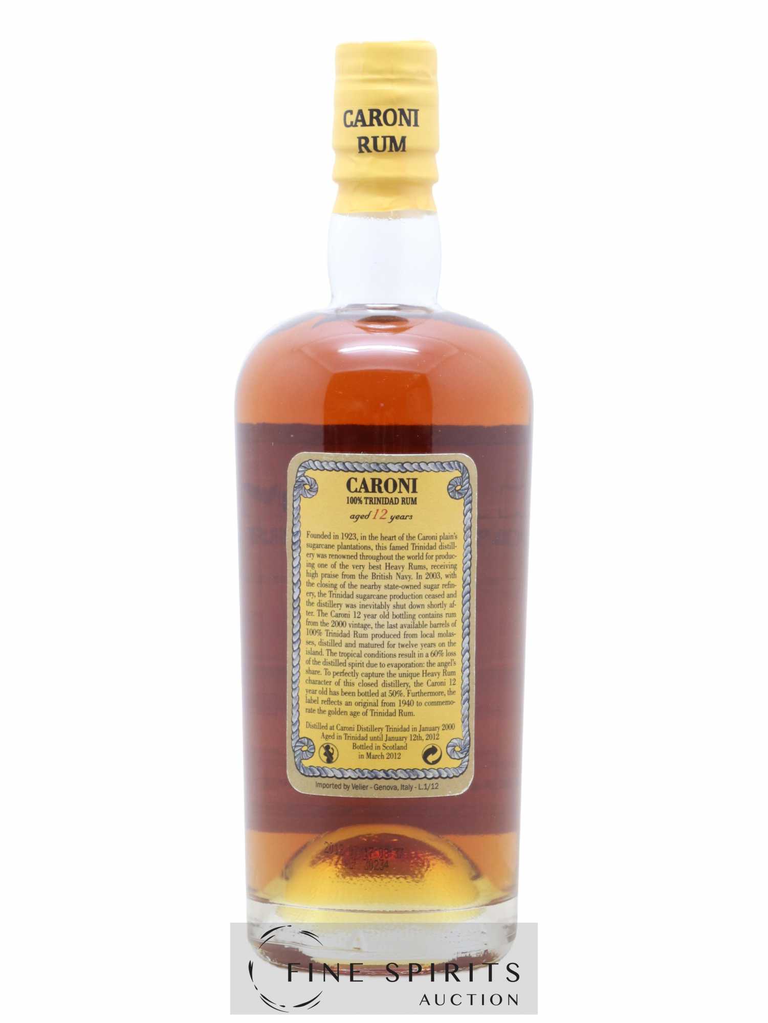 Caroni 12 years 2000 Velier 100° Proof bottled 2012 Extra Strong - Lot de 1 bouteille - 1