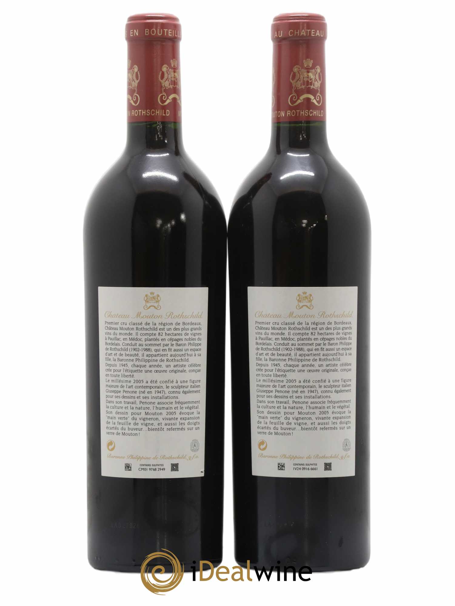 Château Mouton Rothschild 1er Grand Cru Classé 2005 - Lot de 2 bouteilles - 1