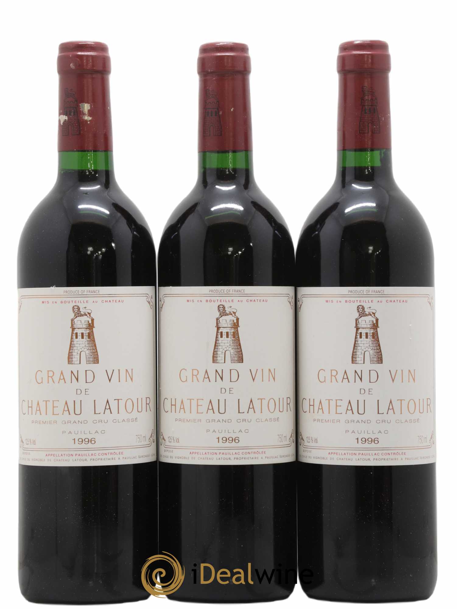 Château Latour 1er Grand Cru Classé 1996 - Lot de 3 bouteilles - 0