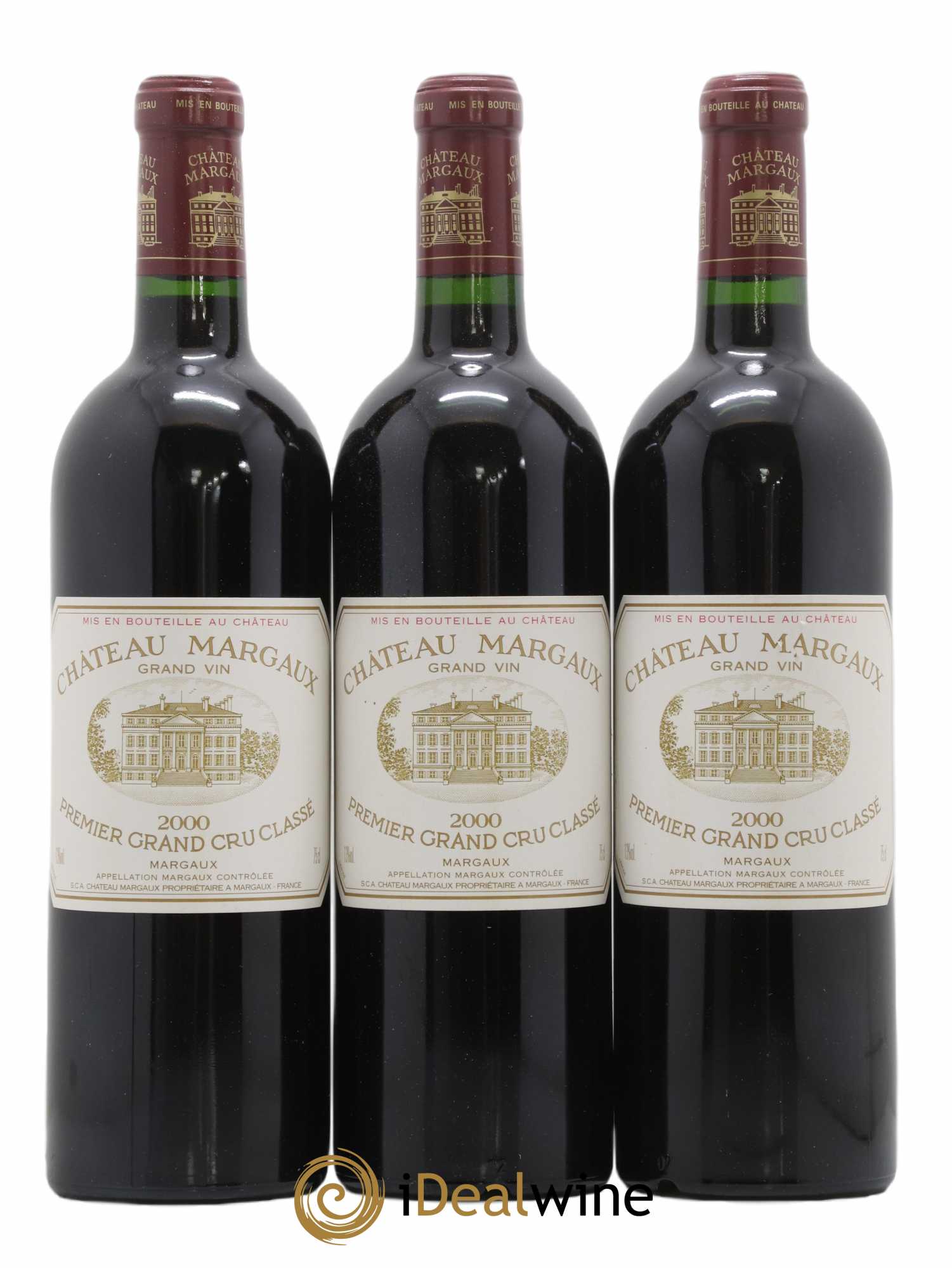 Château Margaux 1er Grand Cru Classé 2000 - Lot de 3 bouteilles - 0