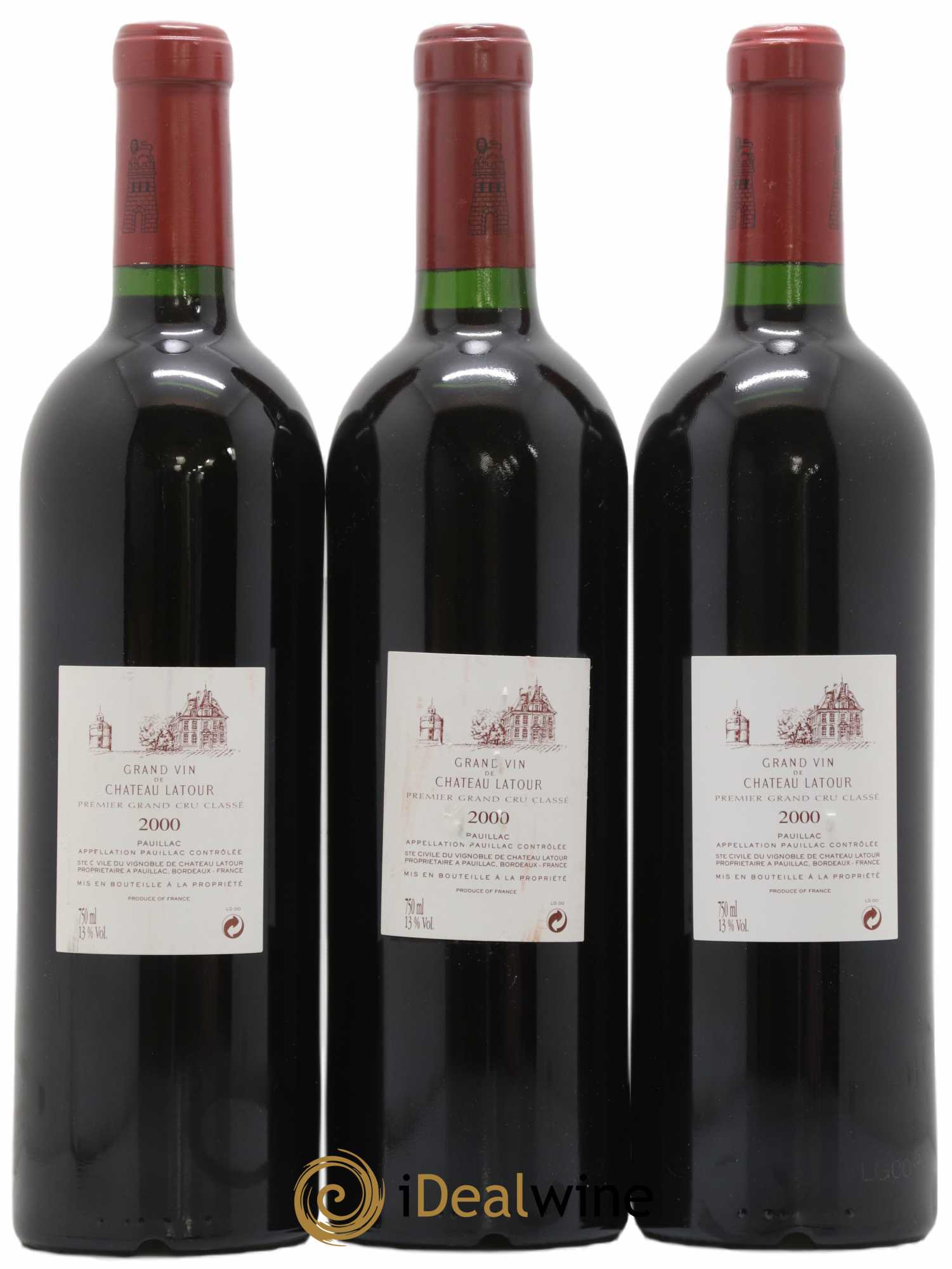 Château Latour 1er Grand Cru Classé 2000 - Lot de 3 bouteilles - 1