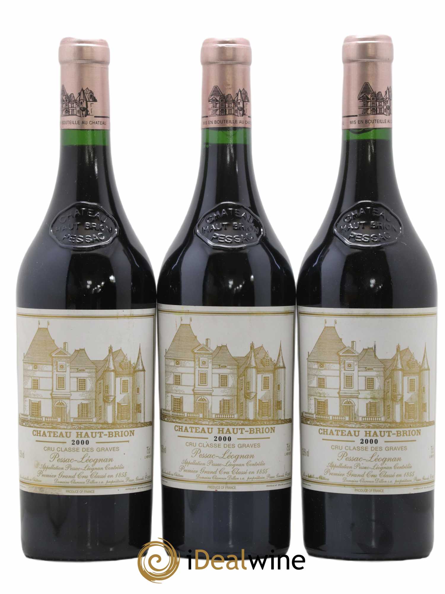 Château Haut Brion 1er Grand Cru Classé 2000 - Lot de 3 bouteilles - 0