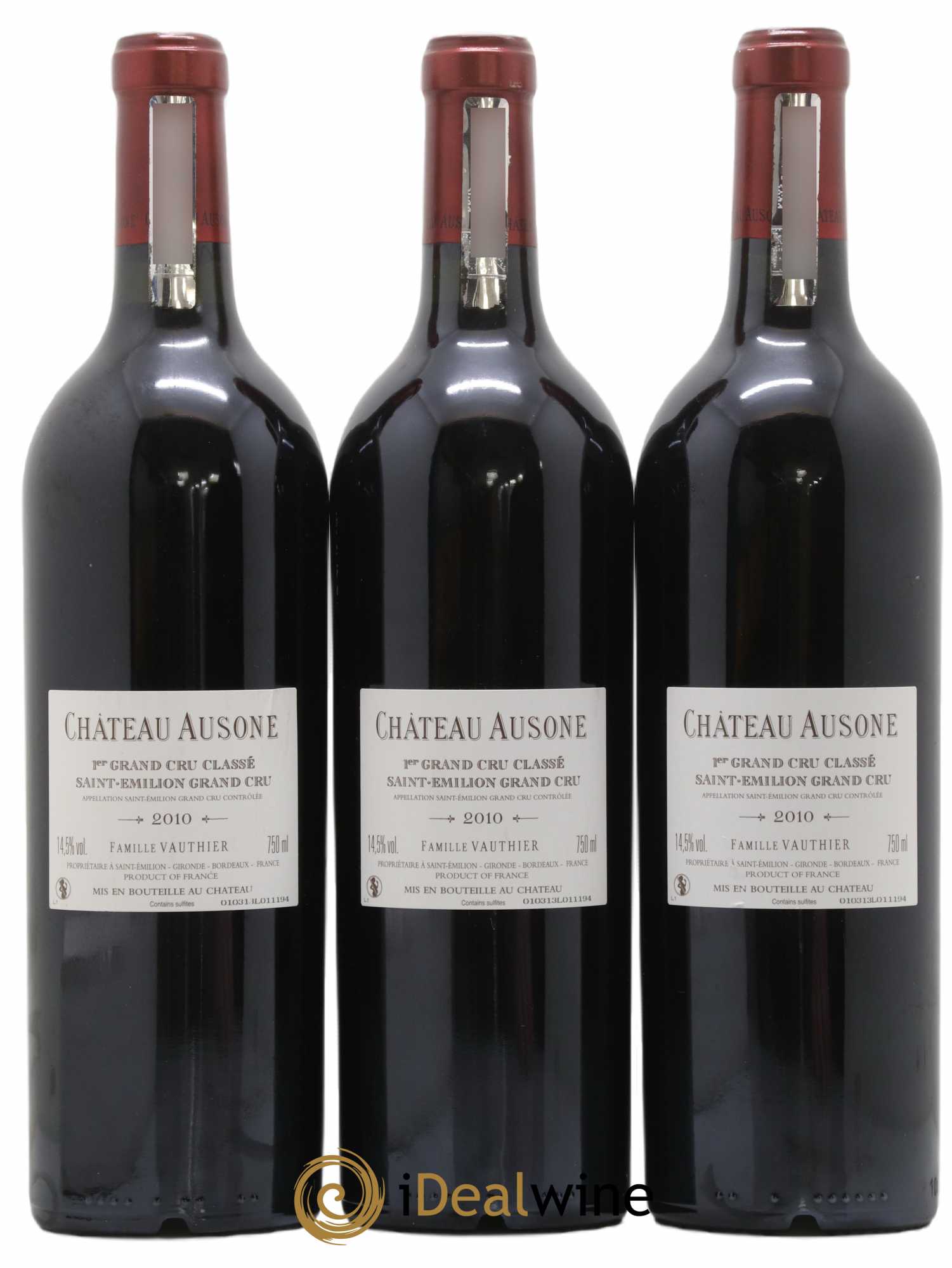 Château Ausone 1er Grand Cru Classé A 2010 - Lot de 3 bouteilles - 1