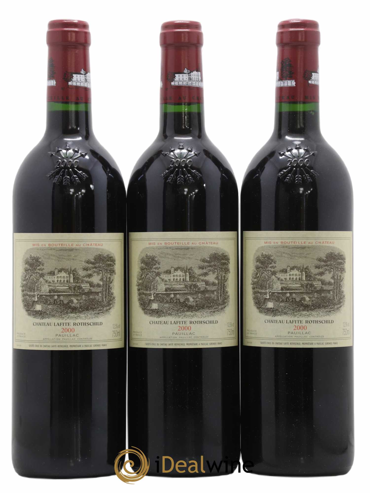 Château Lafite Rothschild 1er Grand Cru Classé 2000 - Lot de 3 bouteilles - 0