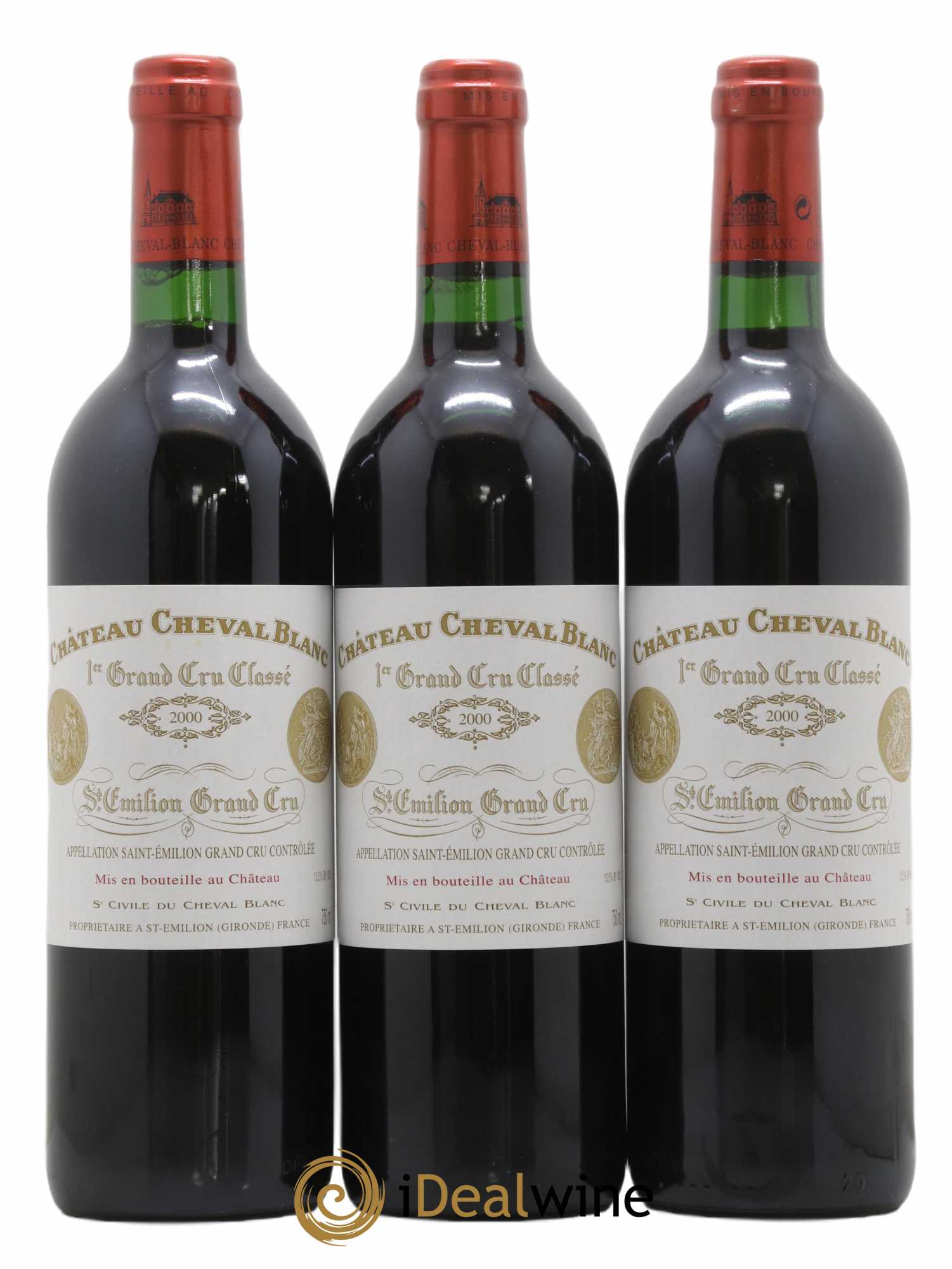 Château Cheval Blanc 1er Grand Cru Classé A 2000 - Lot de 3 bouteilles - 0