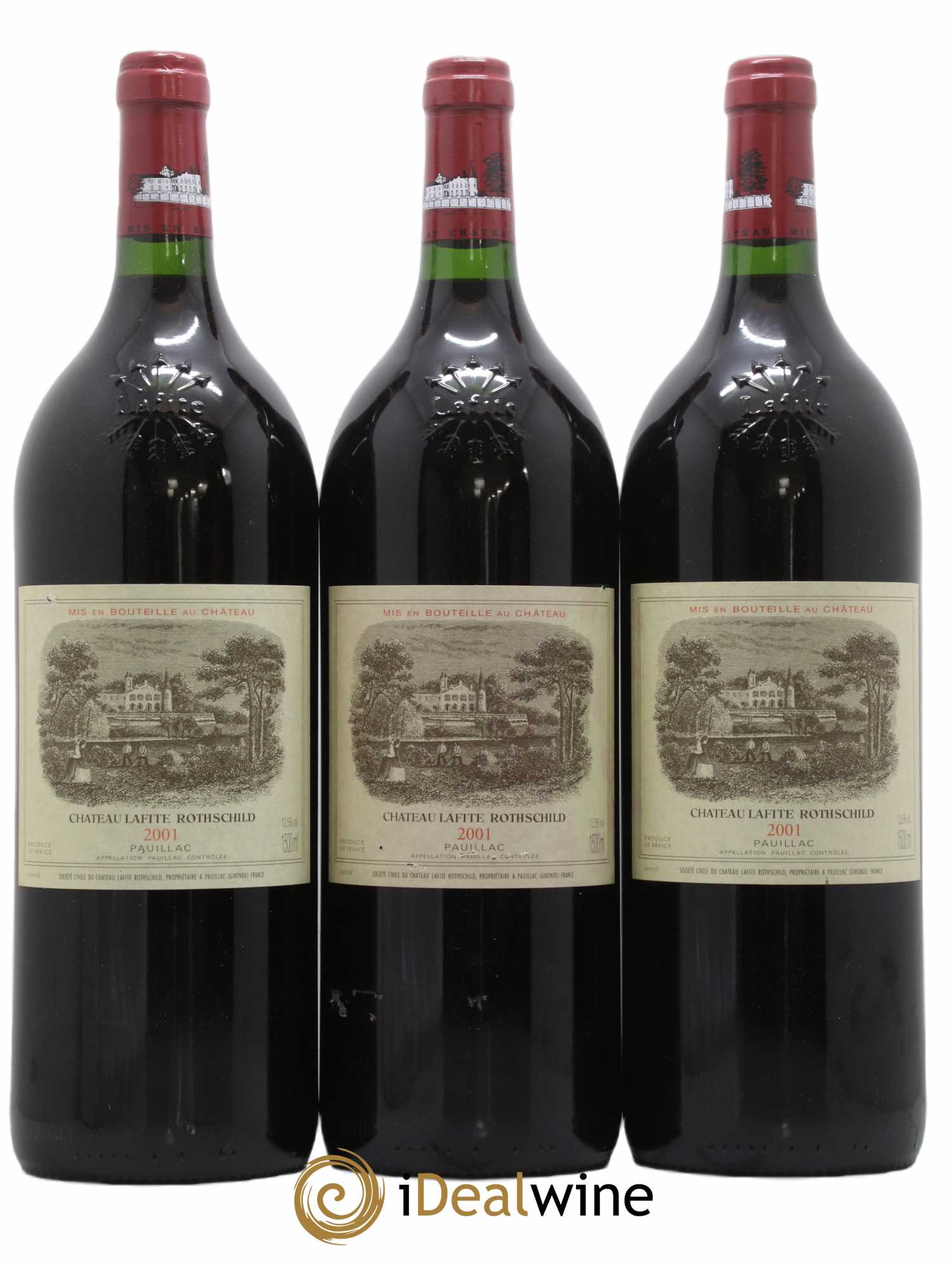 Château Lafite Rothschild 1er Grand Cru Classé 2001 - Lot de 3 magnums - 0
