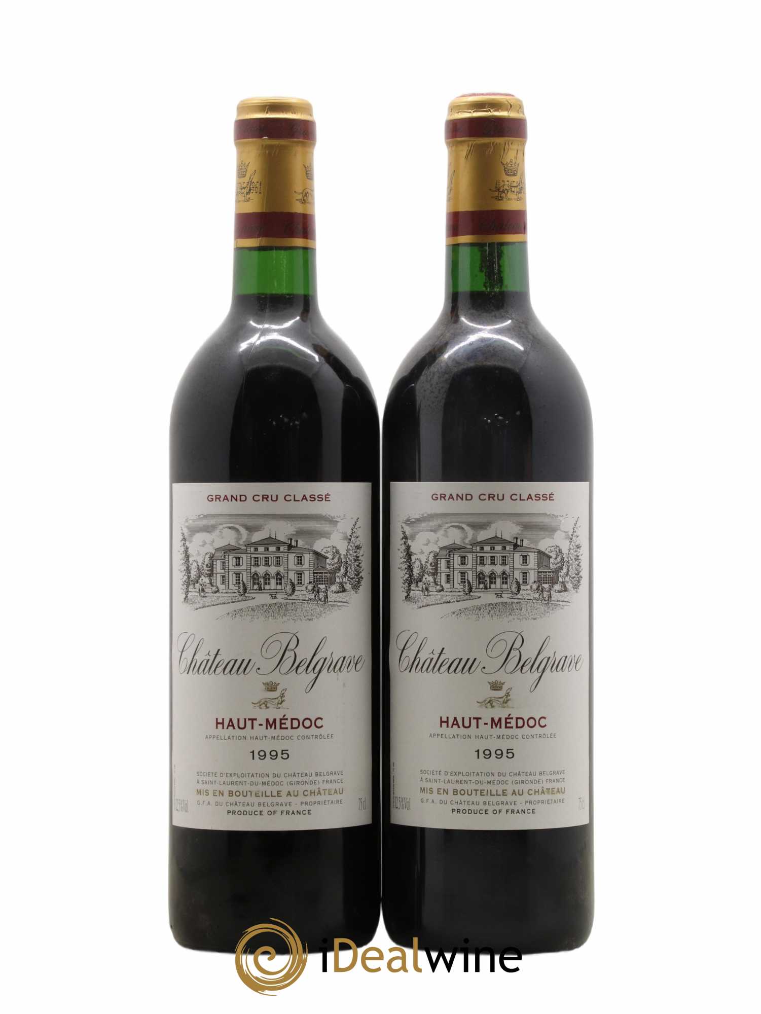 Château Belgrave 5ème Grand Cru Classé 1995 - Lot de 2 bouteilles - 0