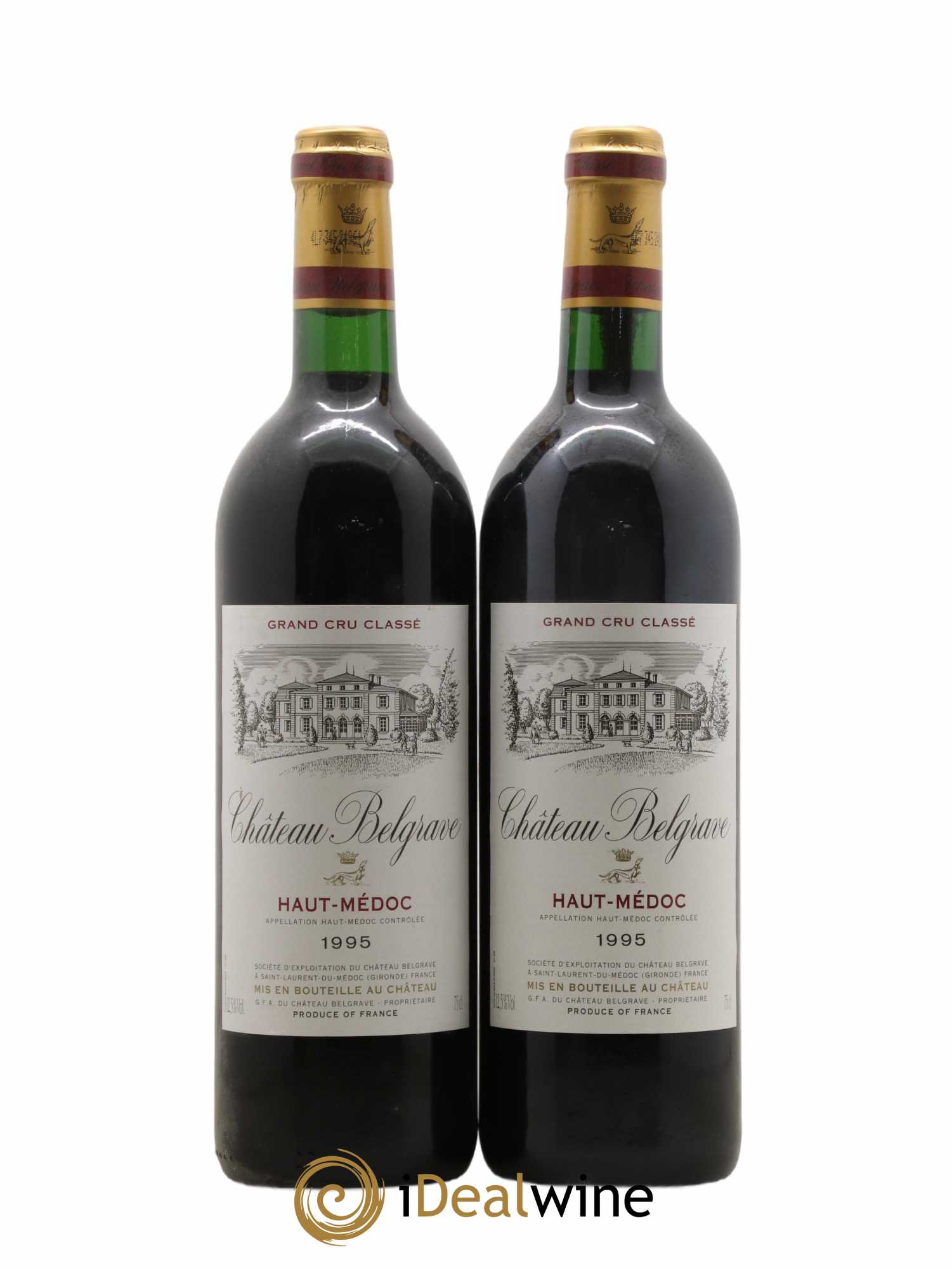 Château Belgrave 5ème Grand Cru Classé 1995 - Lot de 2 bouteilles - 0