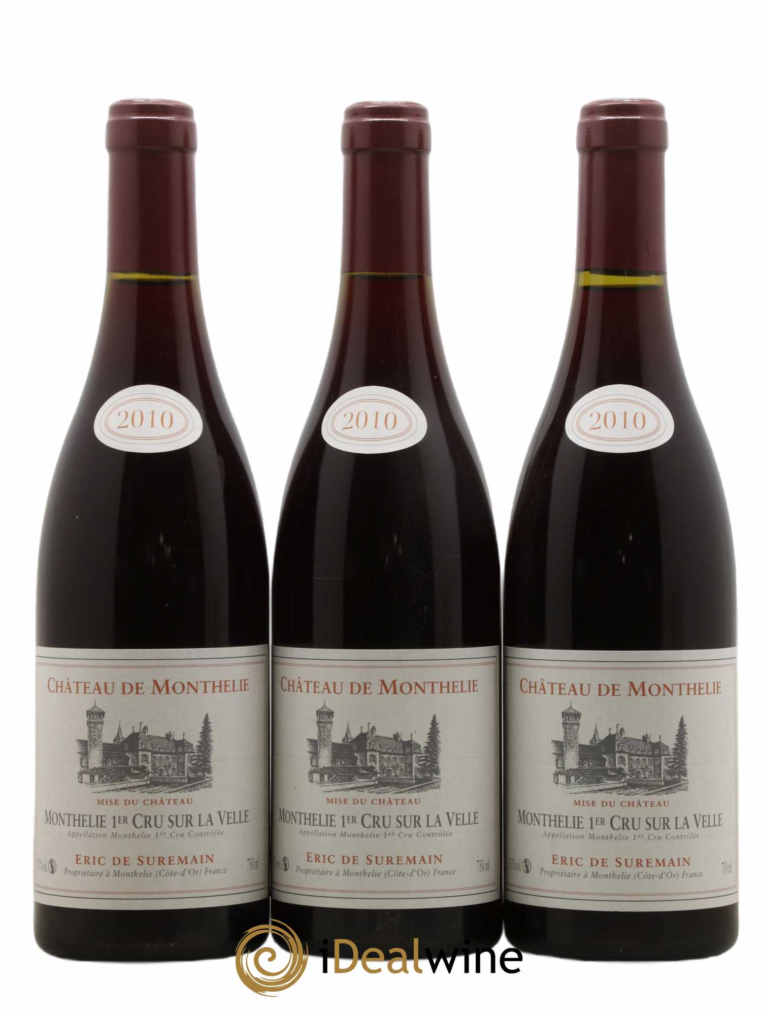 Monthélie 1er Cru Sur La Velle Château De Monthélie De Suremain 2010 - Lot de 3 bouteilles - 0